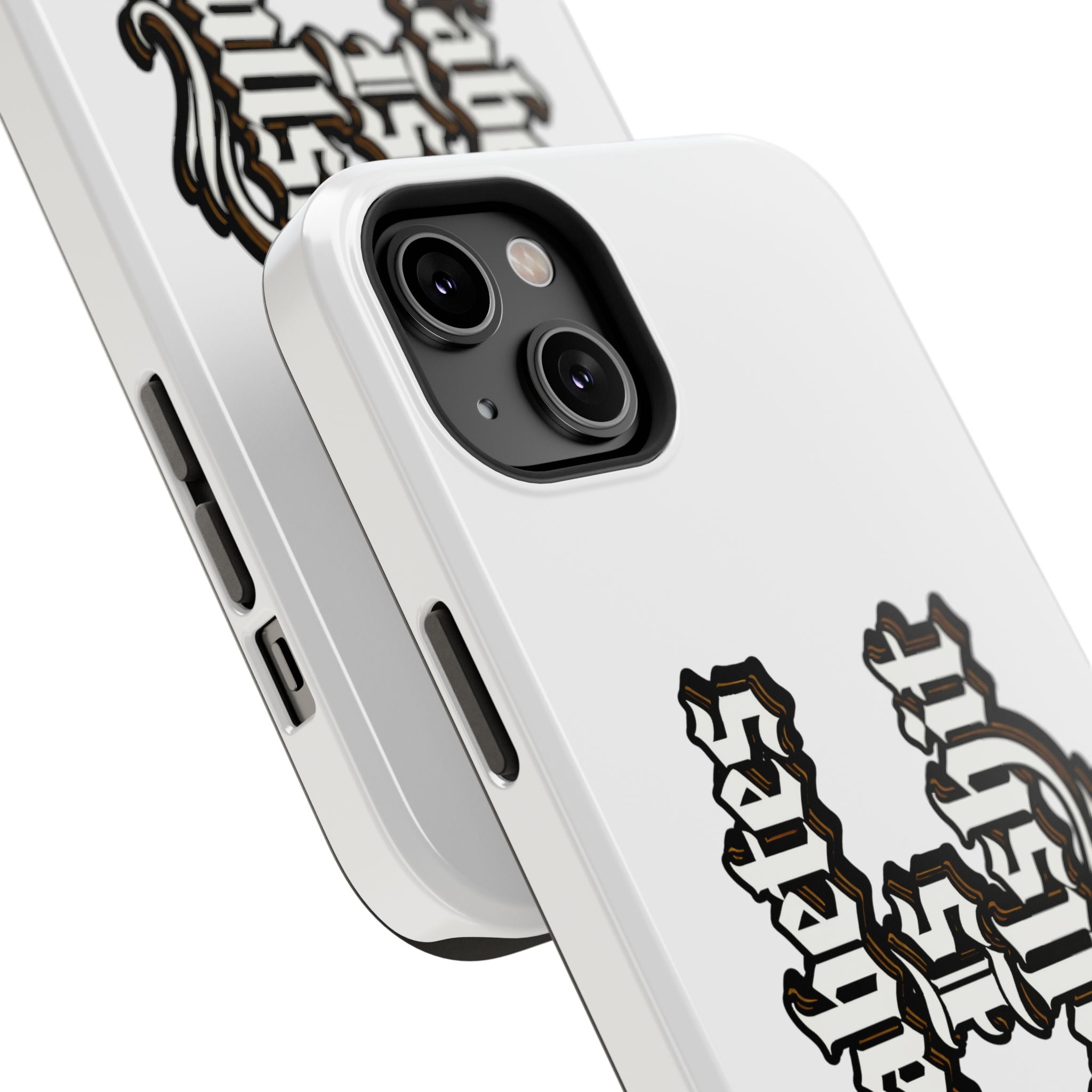 Impact-Resistant Phone Case — Gothic "Protects & Punishes" Design