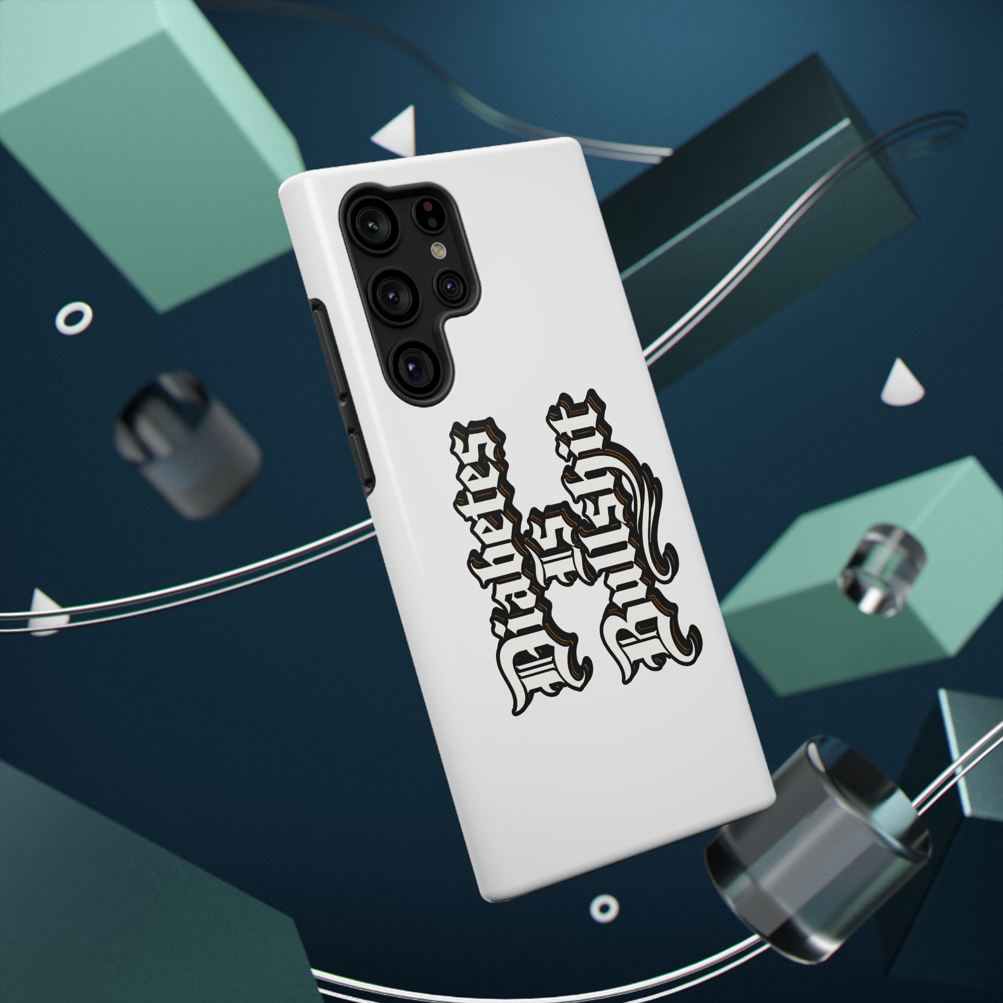 Impact-Resistant Phone Case — Gothic "Protects & Punishes" Design