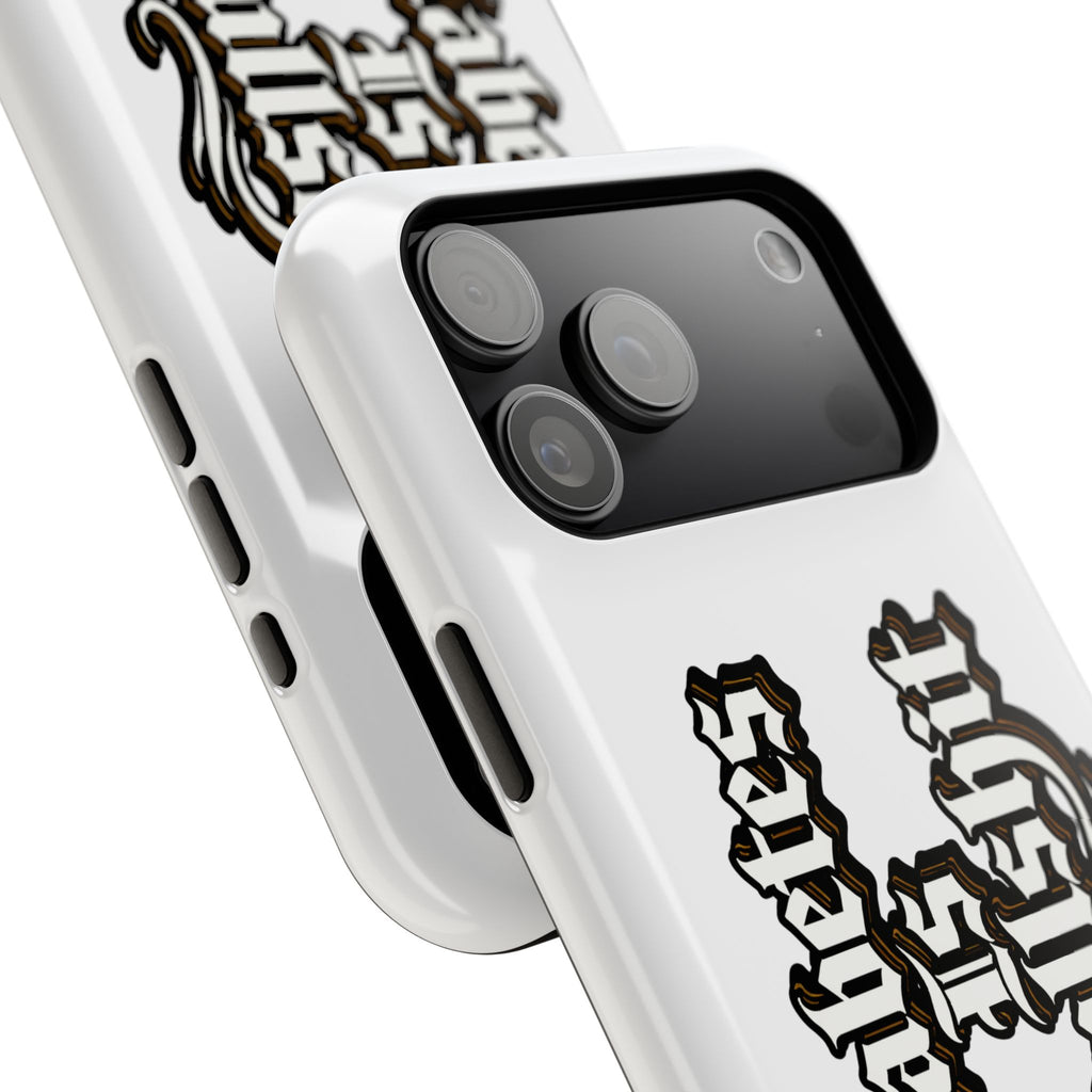 Impact-Resistant Phone Case — Gothic "Protects & Punishes" Design