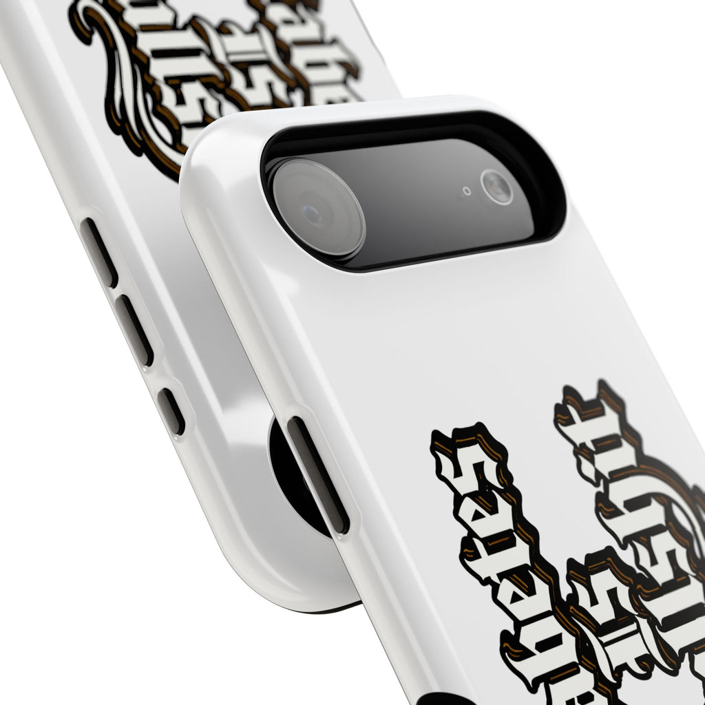 Impact-Resistant Phone Case — Gothic "Protects & Punishes" Design