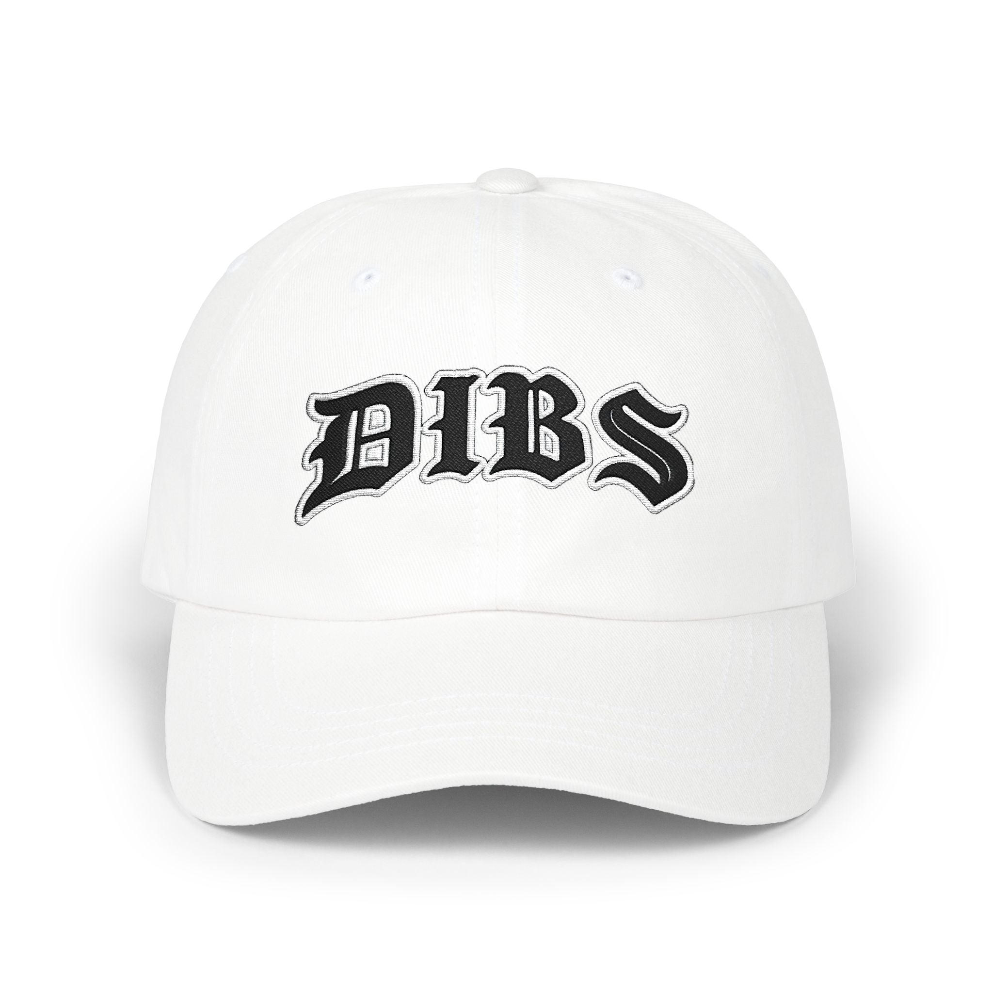 DIBS Gothic Print Dad Cap — Edgy Classic Baseball Hat