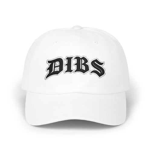 DIBS Gothic Print Dad Cap — Edgy Classic Baseball Hat