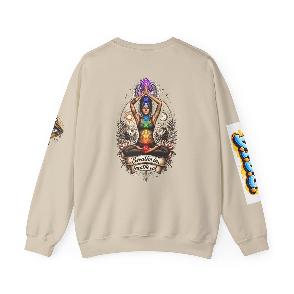 Yoga Chakra "Breath In Breath Out" Sweatshirt — T1D Mental Health Support