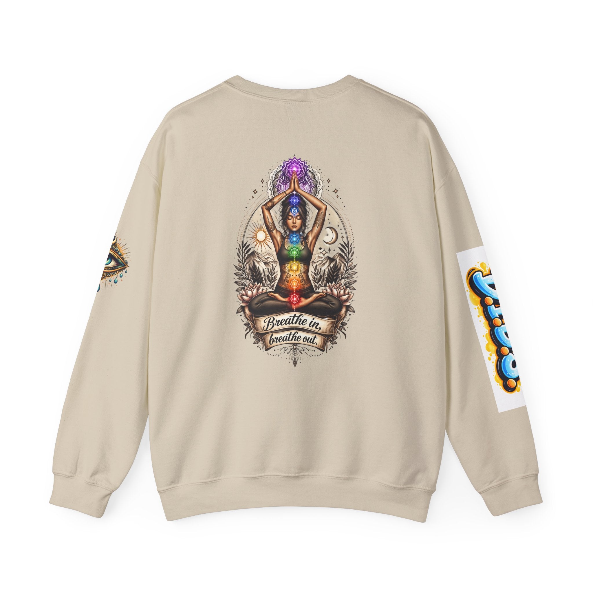 Yoga Chakra "Breath In Breath Out" Sweatshirt — T1D Mental Health Support