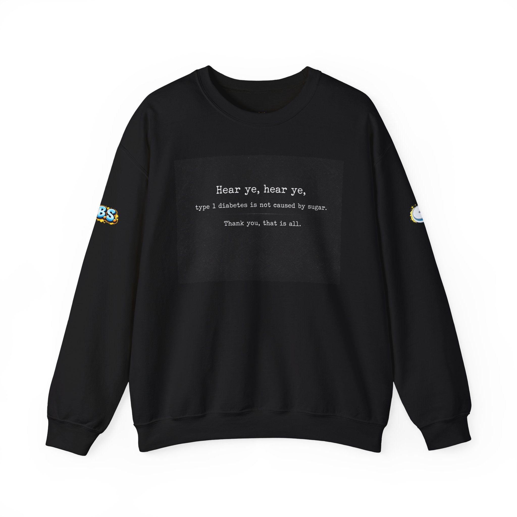 T1D announcement Crewneck Sweatshirt — Type 1 Diabetes Awareness Pullover