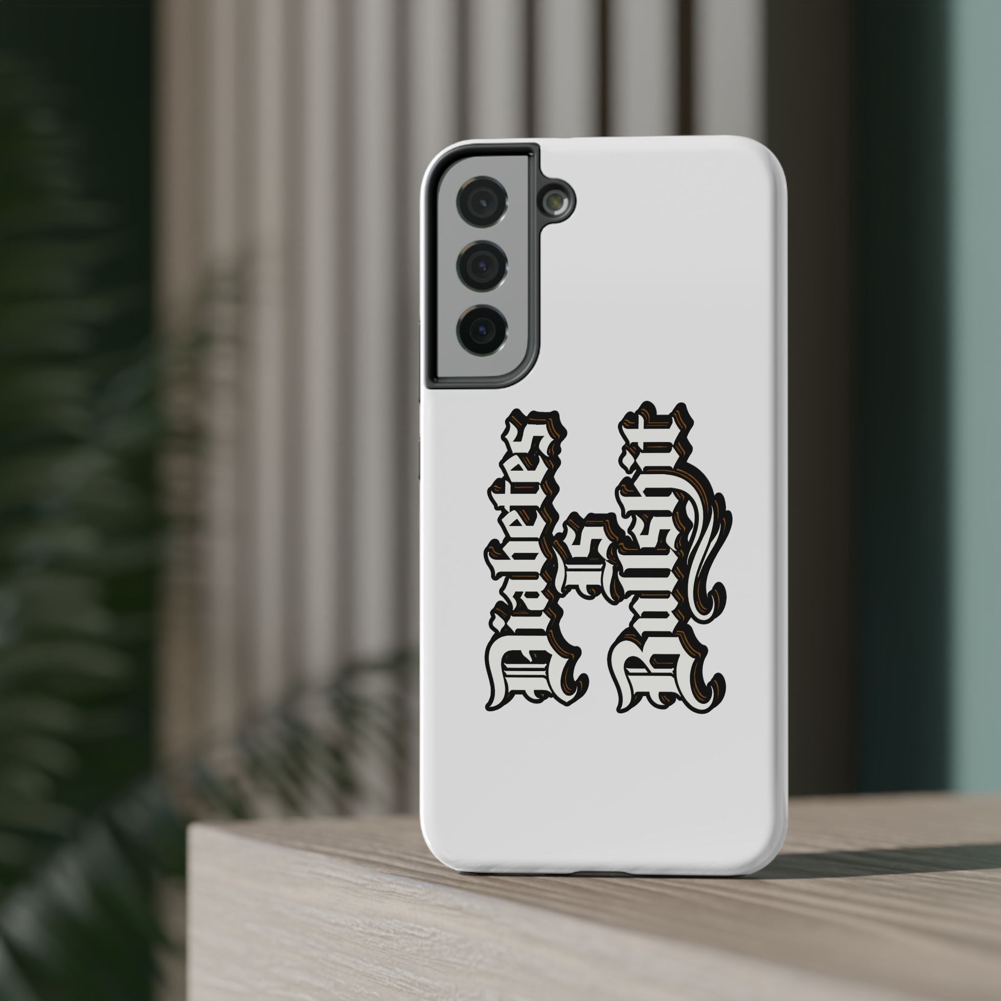 Impact-Resistant Phone Case — Gothic "Protects & Punishes" Design