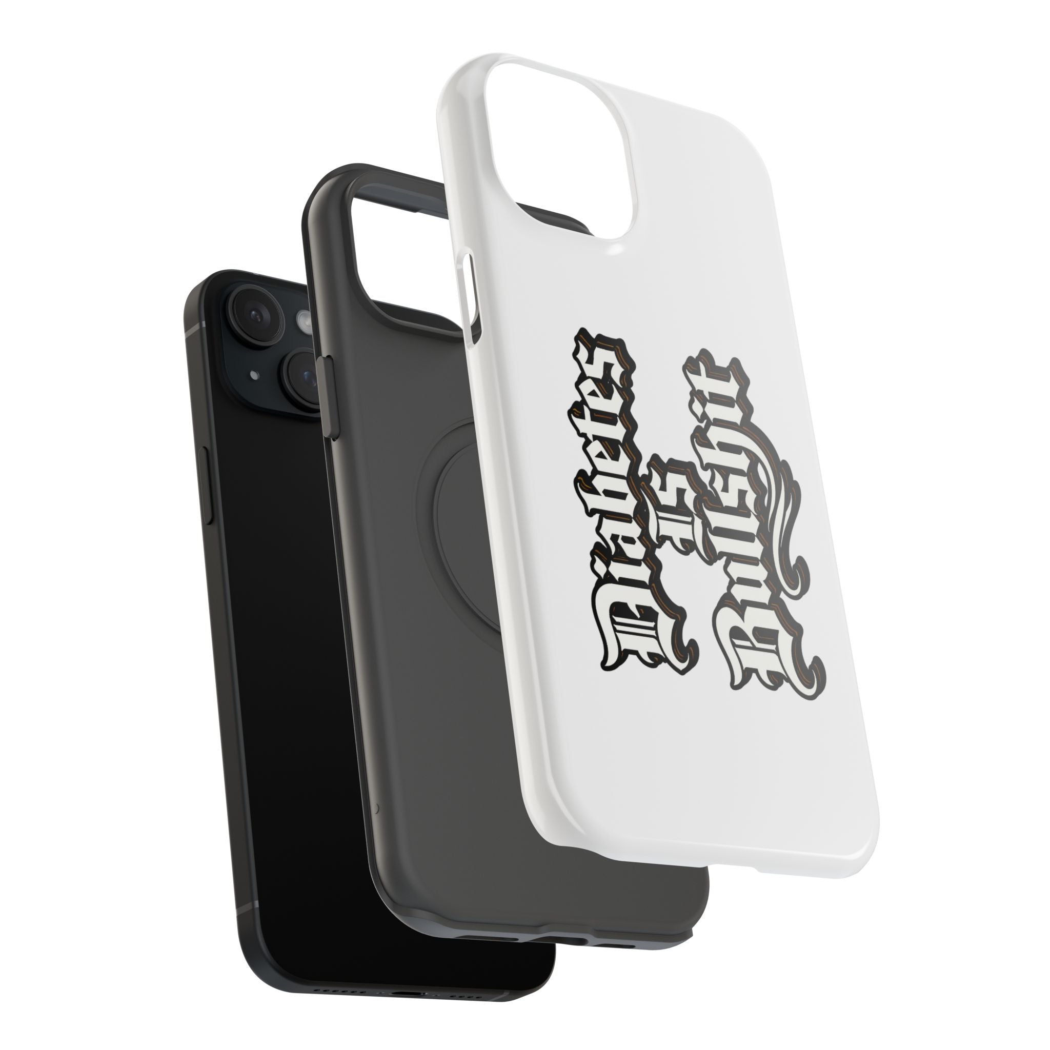 Impact-Resistant Phone Case — Gothic "Protects & Punishes" Design