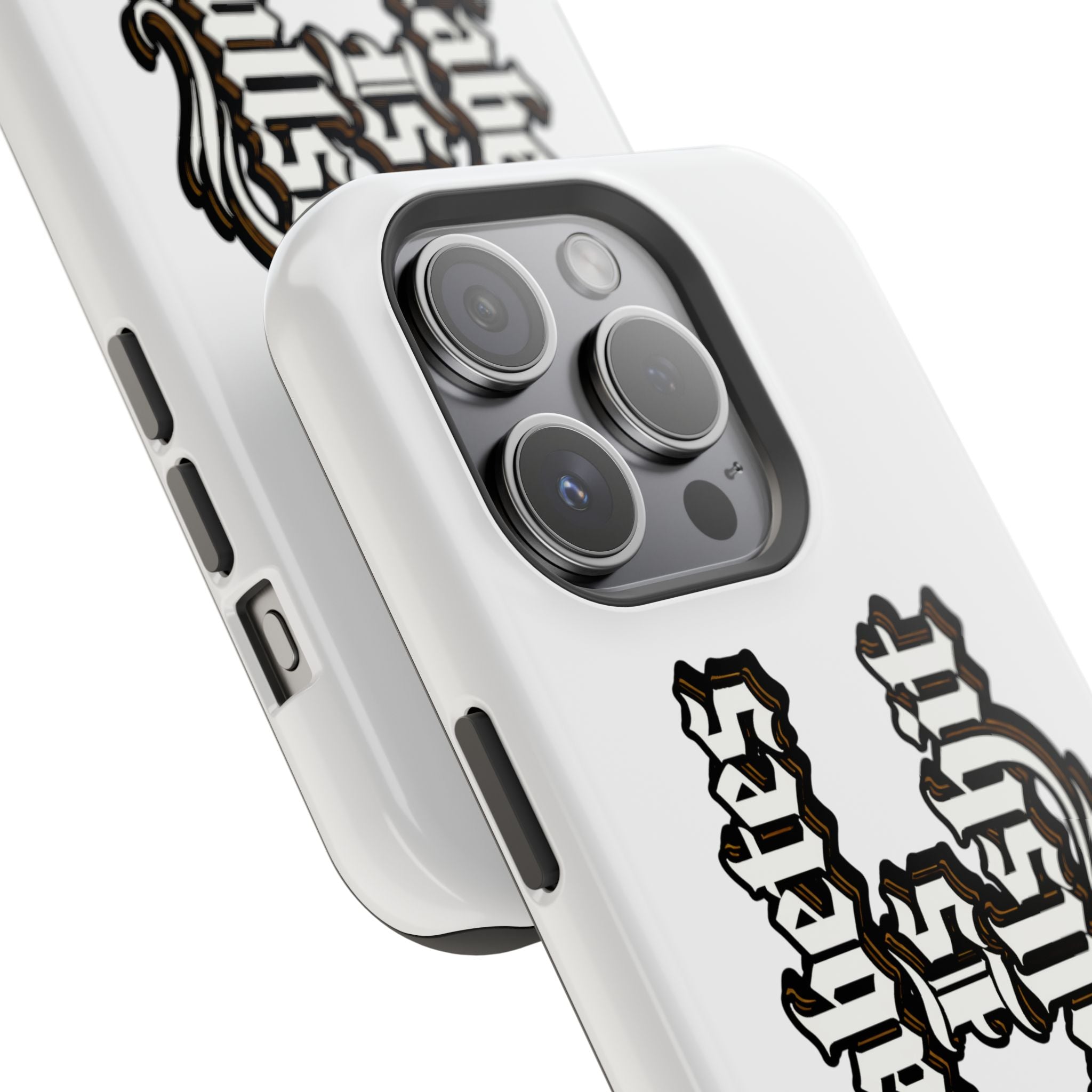 Impact-Resistant Phone Case — Gothic "Protects & Punishes" Design