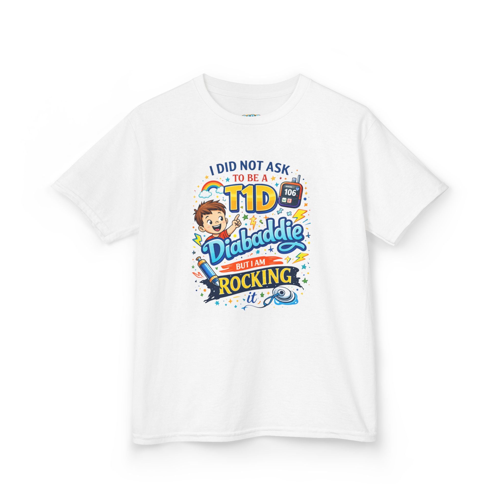 Kids 'I Didn't Ask to Be a Diabaddie' Tee — Funny Type 1 Diabetes Awareness Shirt