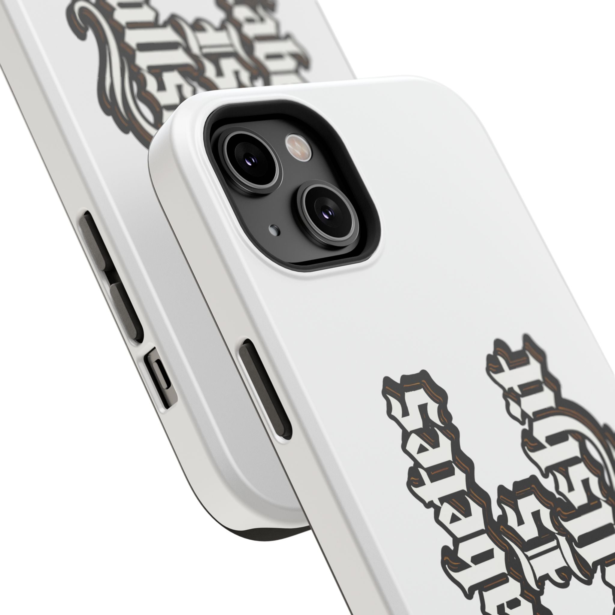Impact-Resistant Phone Case — Gothic "Protects & Punishes" Design