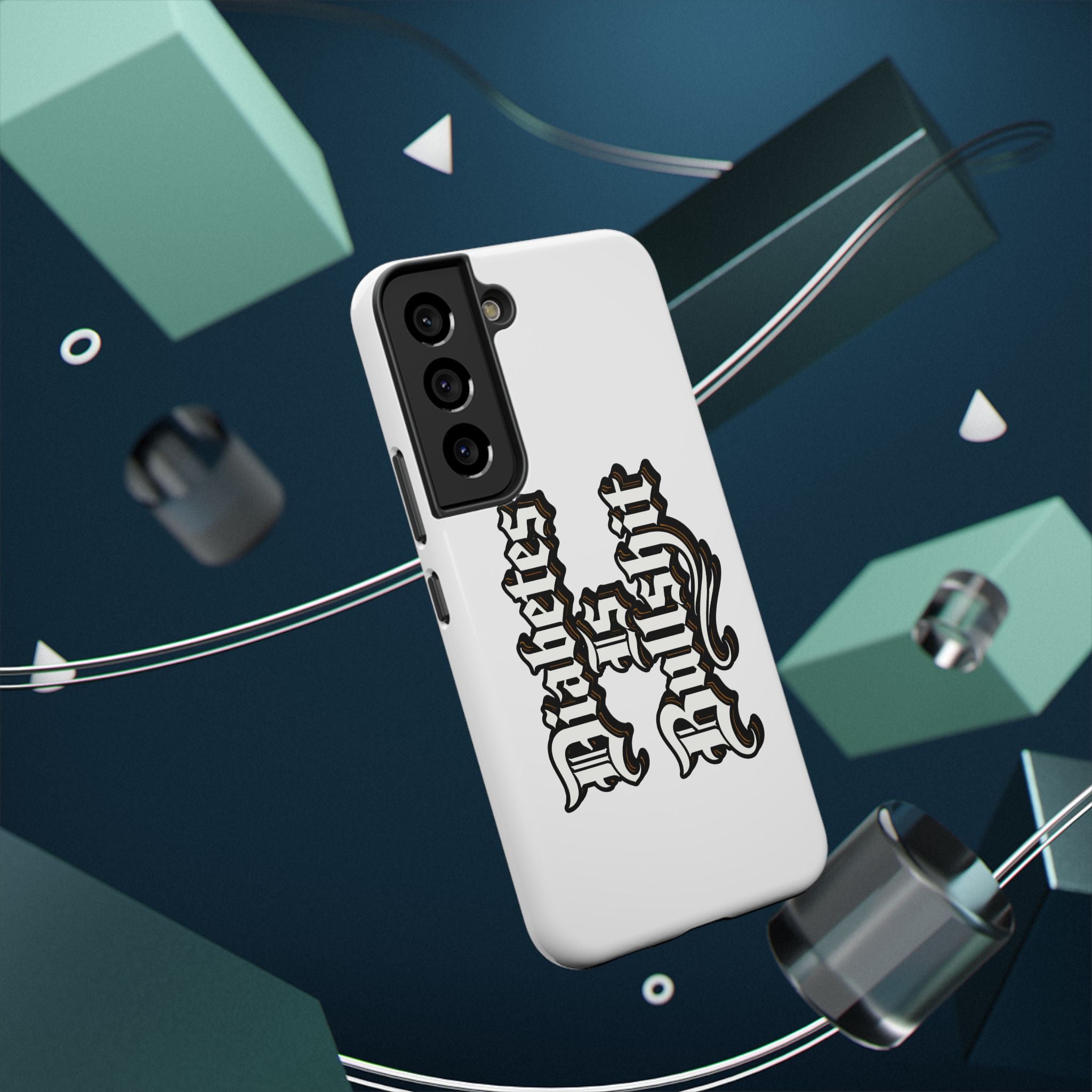 Impact-Resistant Phone Case — Gothic "Protects & Punishes" Design