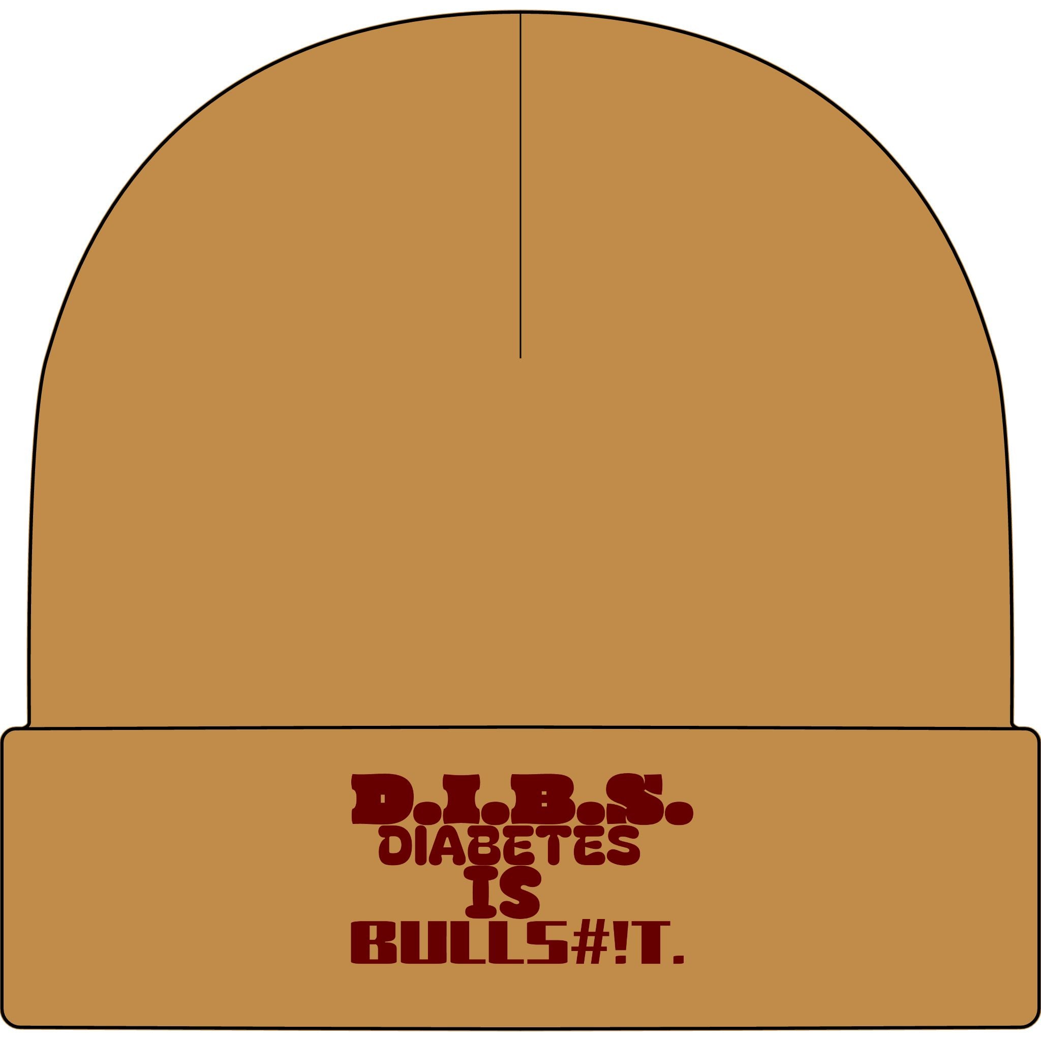 Diabetes Is Bullshit Cuff Beanie — Skater Style Knit Cap