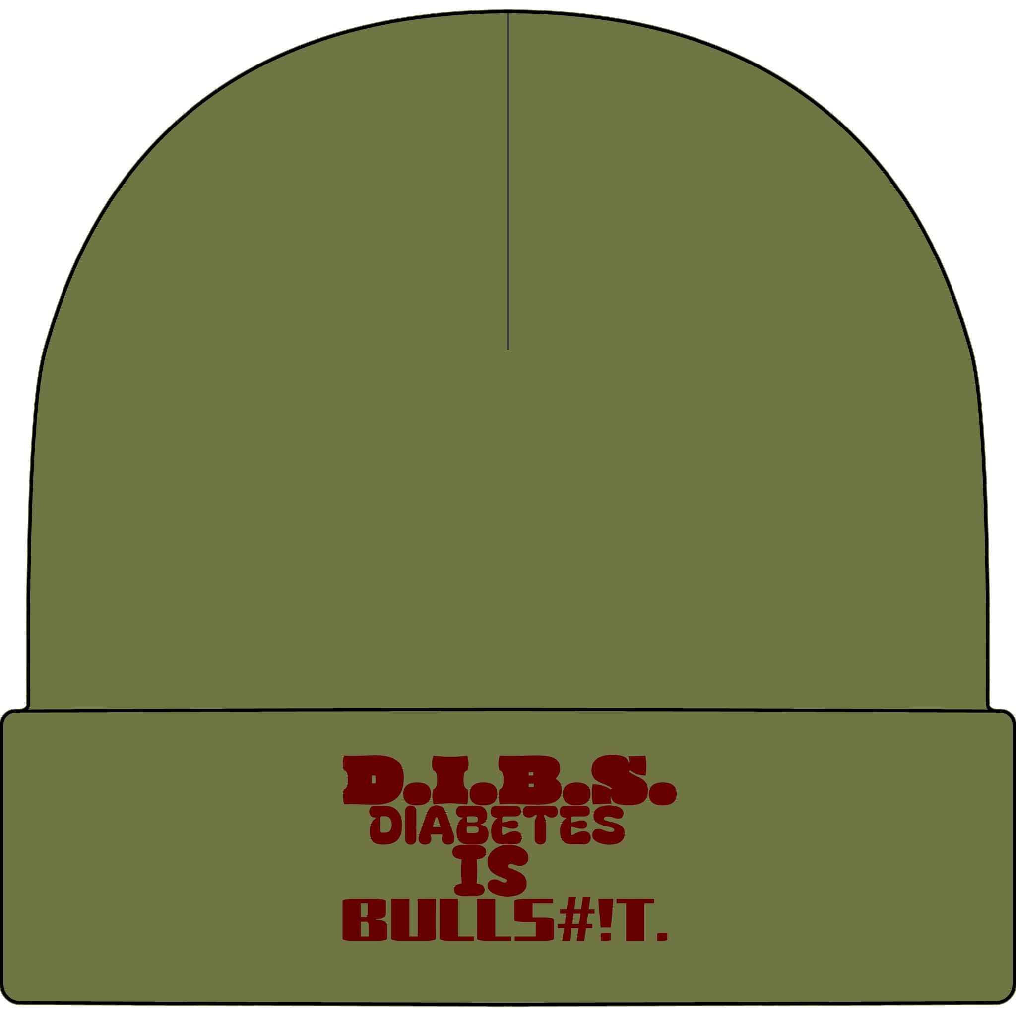 Diabetes Is Bullshit Cuff Beanie — Skater Style Knit Cap