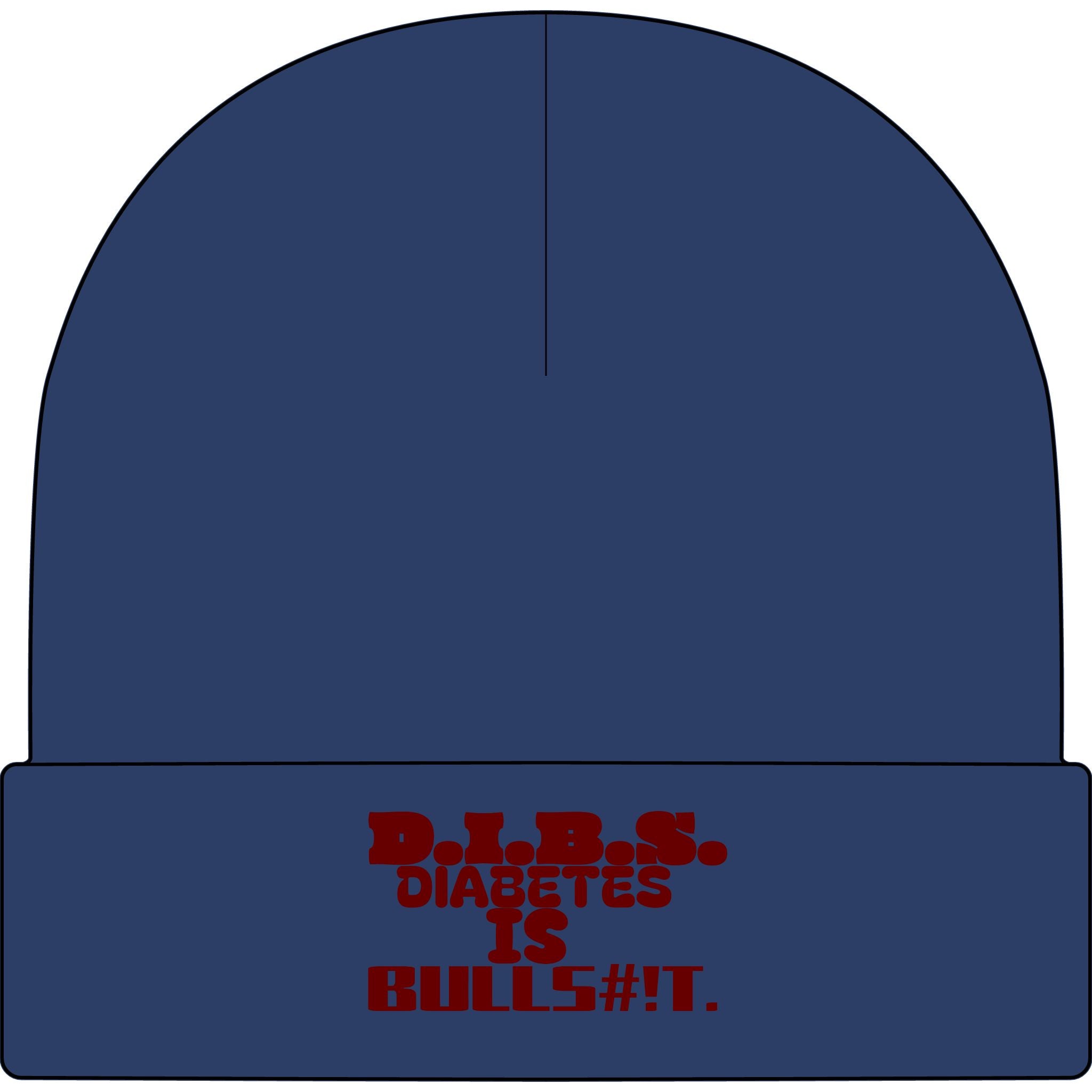 Diabetes Is Bullshit Cuff Beanie — Skater Style Knit Cap