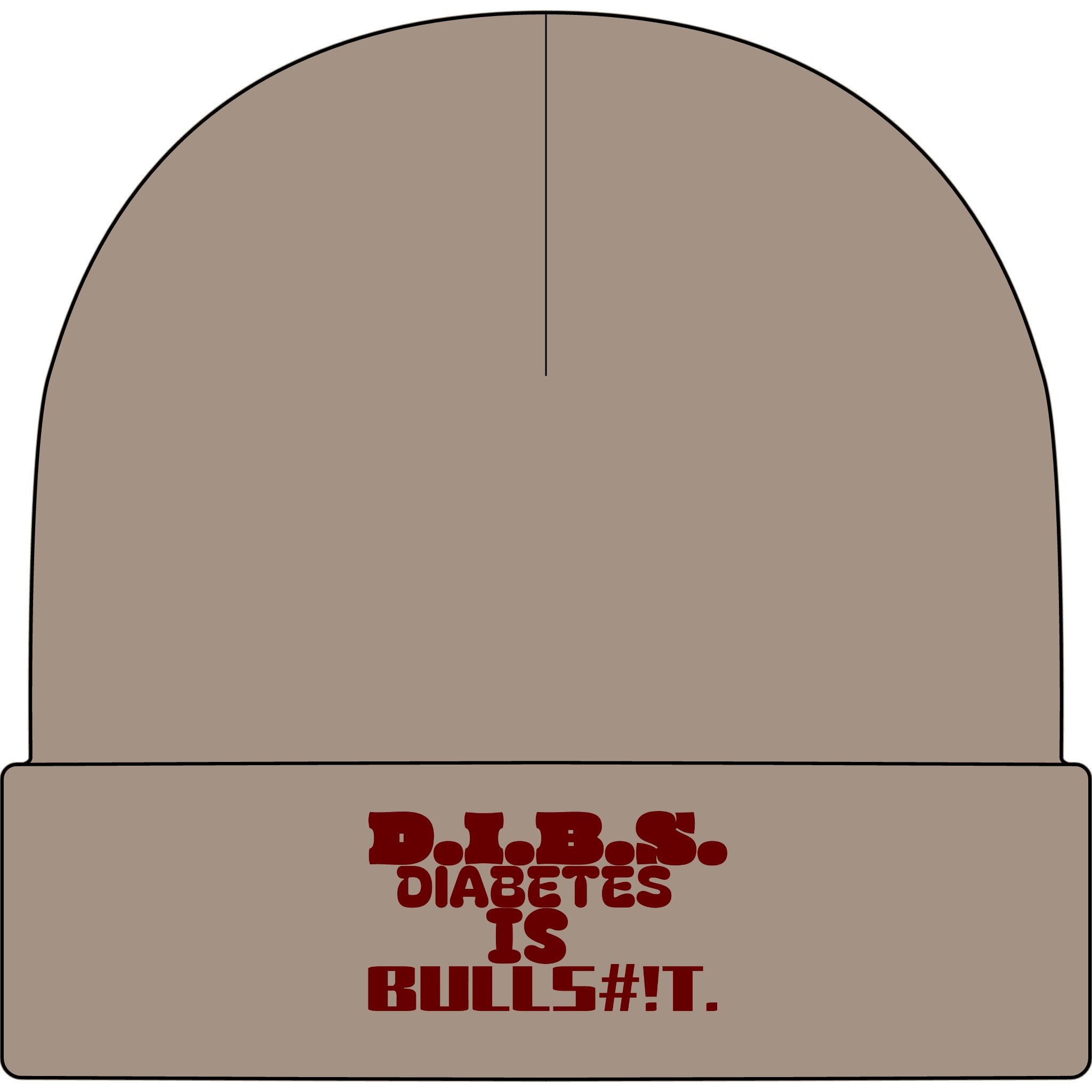 Diabetes Is Bullshit Cuff Beanie — Skater Style Knit Cap