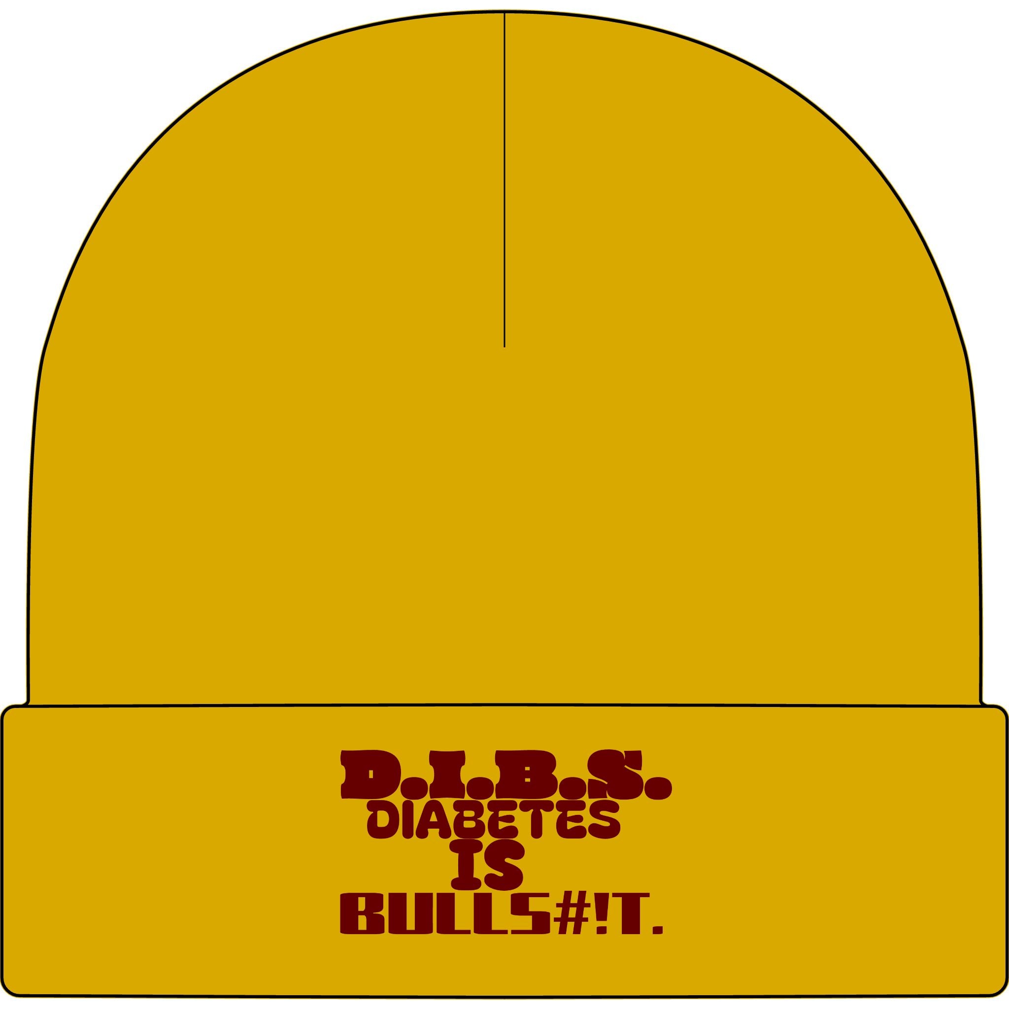 Diabetes Is Bullshit Cuff Beanie — Skater Style Knit Cap