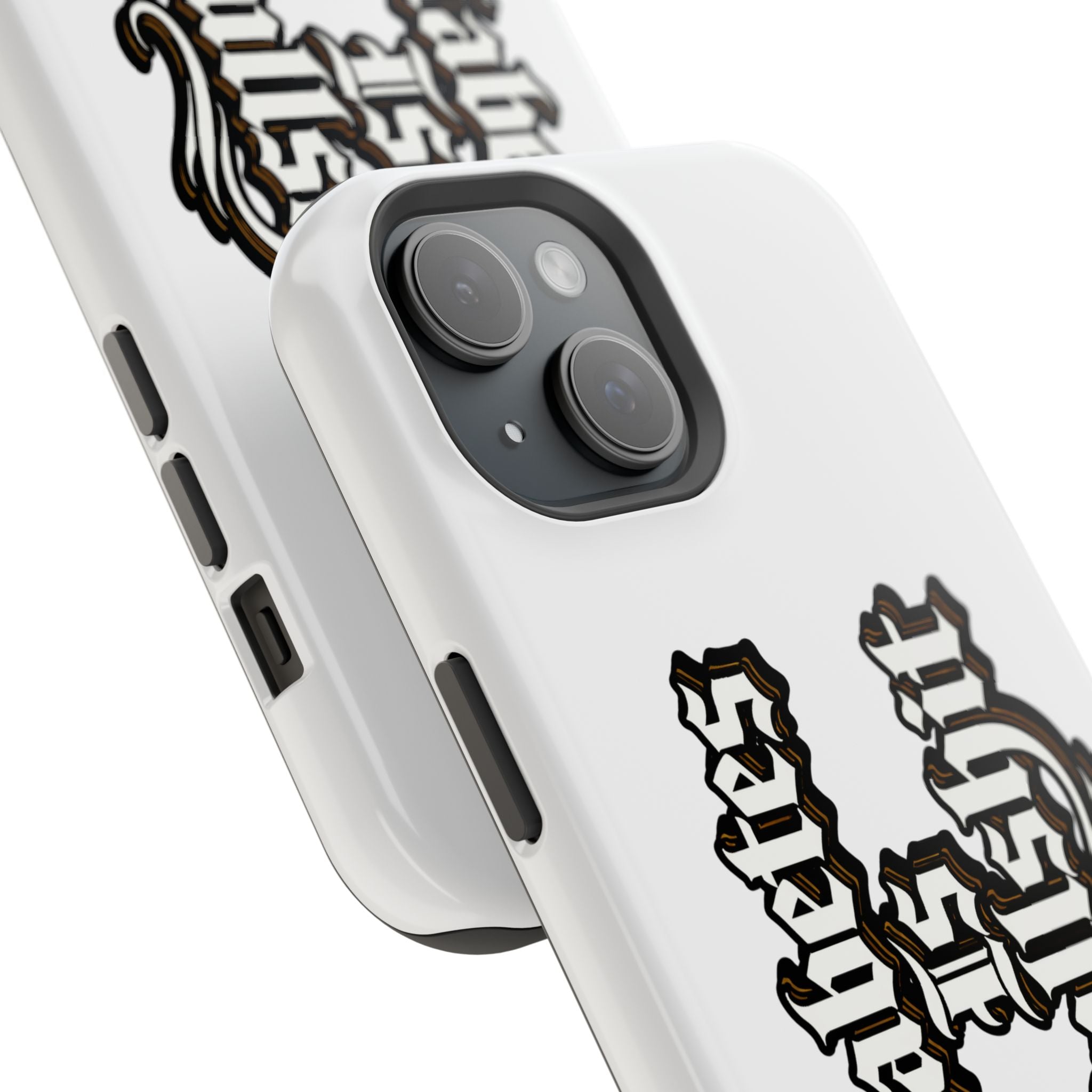 Impact-Resistant Phone Case — Gothic "Protects & Punishes" Design