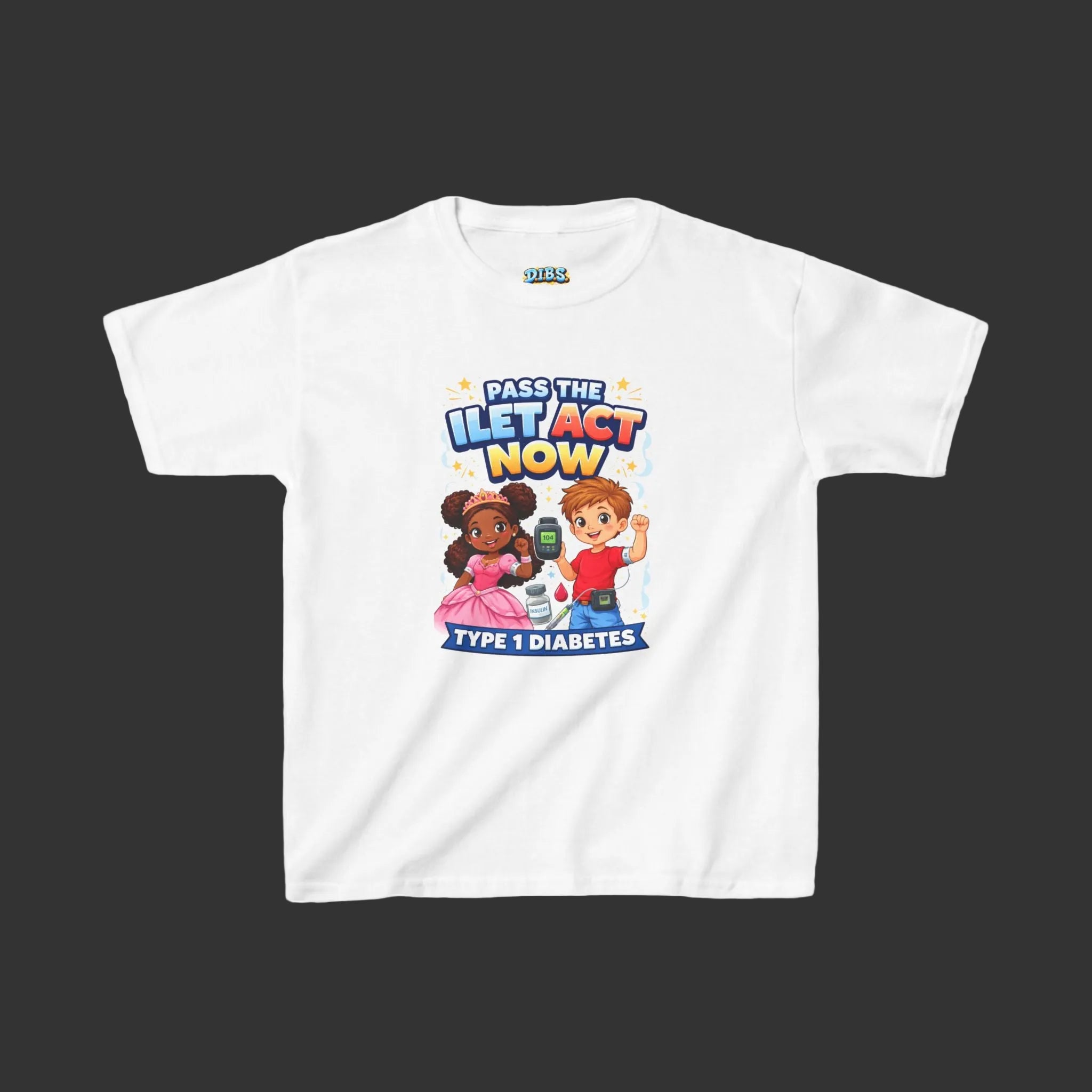 Kids Tee — 'Support ILET Act' Type 1 Diabetes Awareness