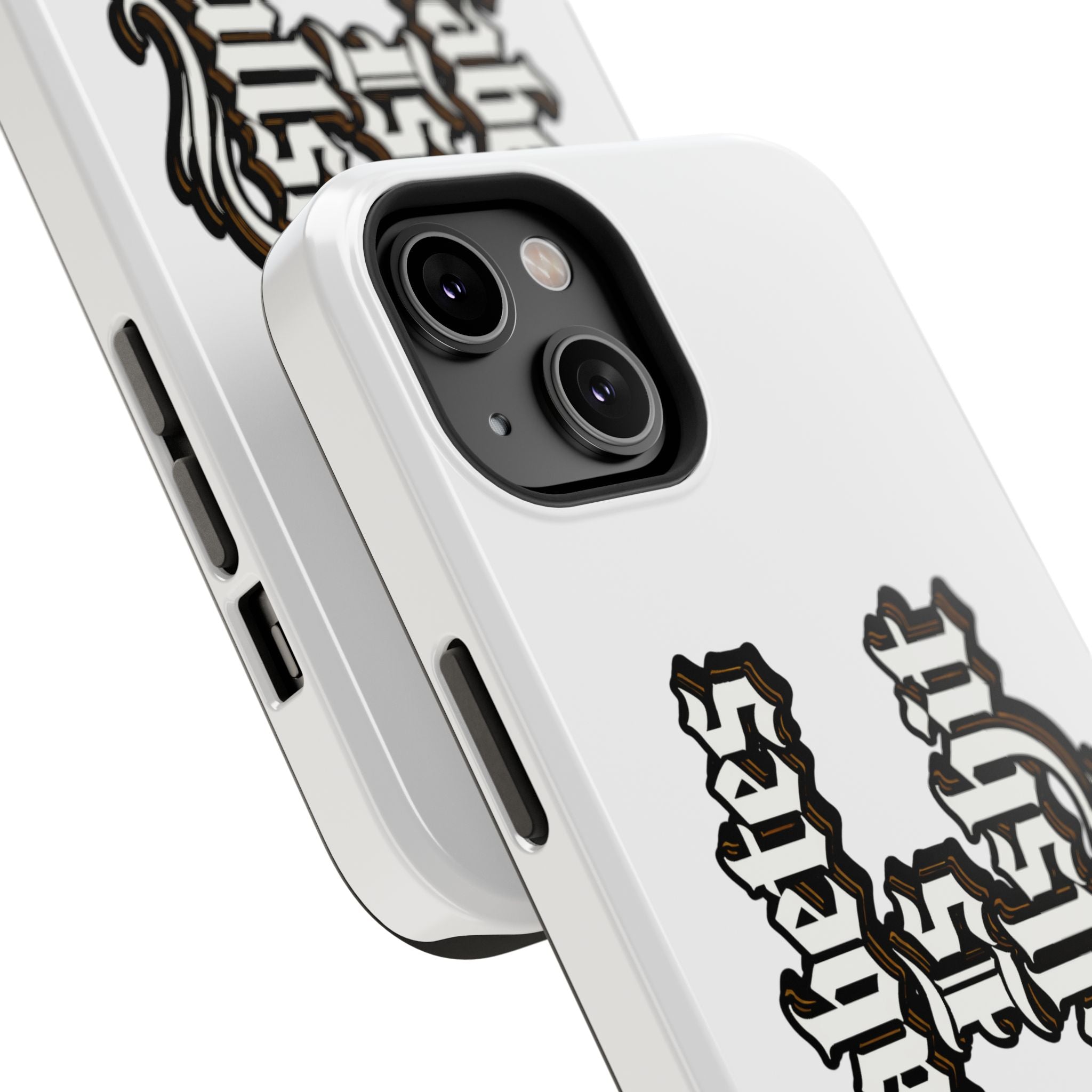 Impact-Resistant Phone Case — Gothic "Protects & Punishes" Design