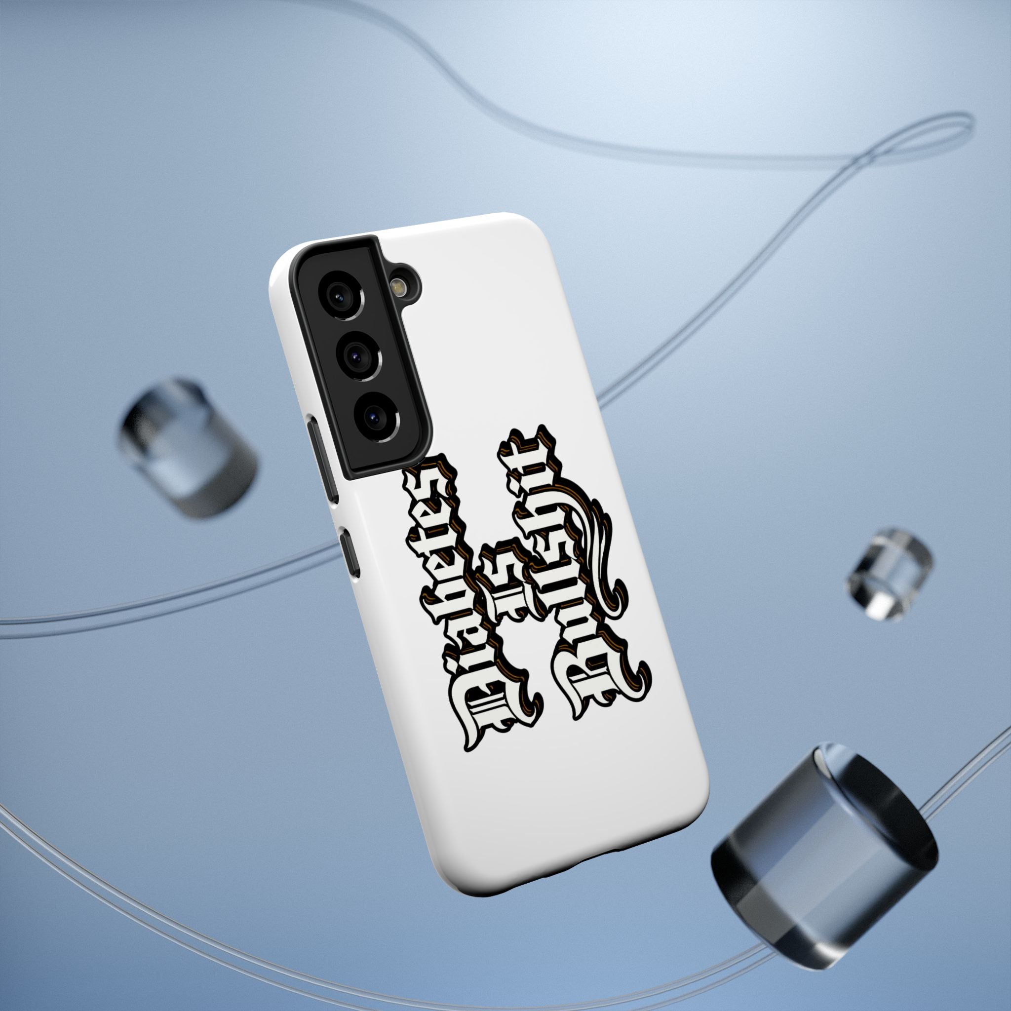 Impact-Resistant Phone Case — Gothic "Protects & Punishes" Design