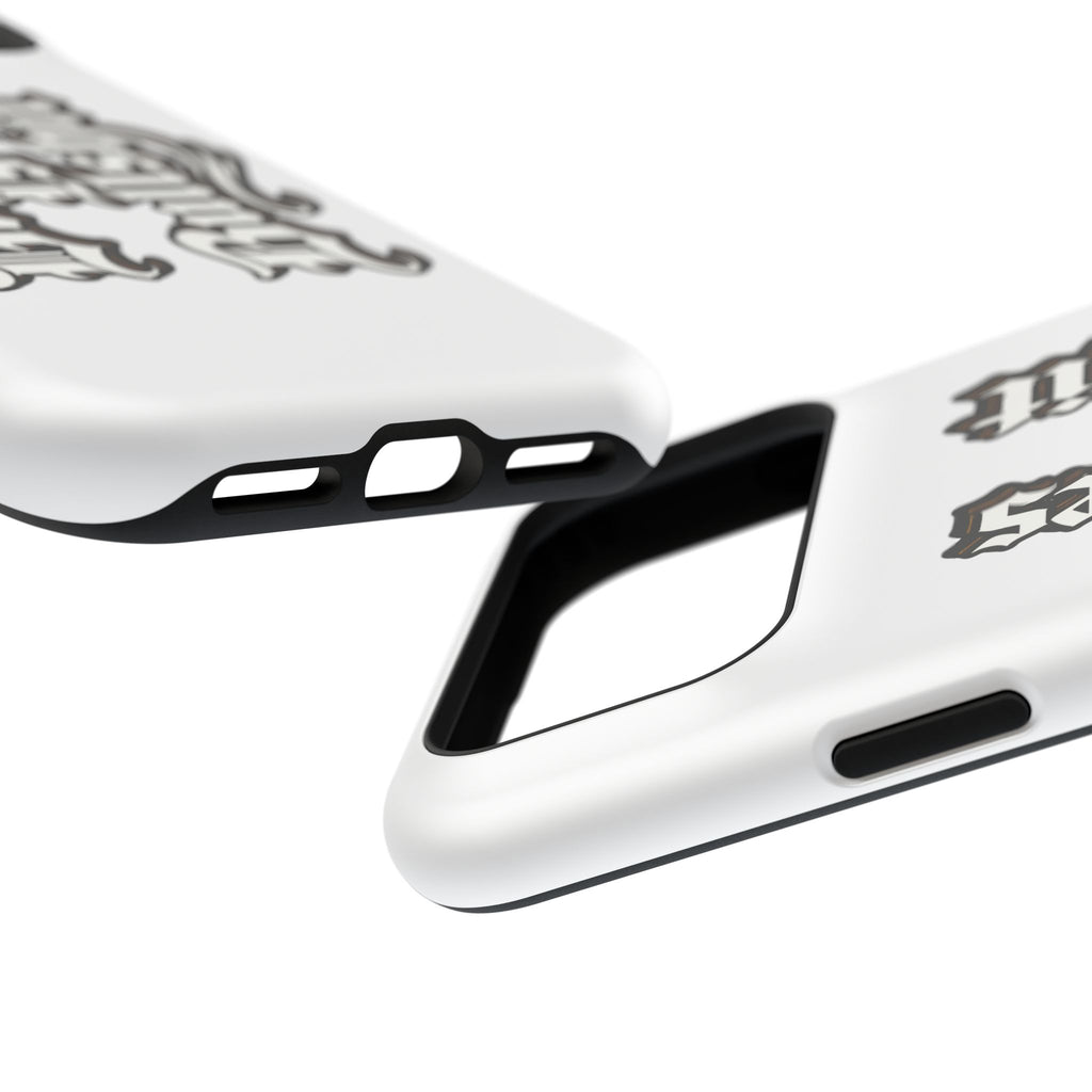 Impact-Resistant Phone Case — Gothic "Protects & Punishes" Design