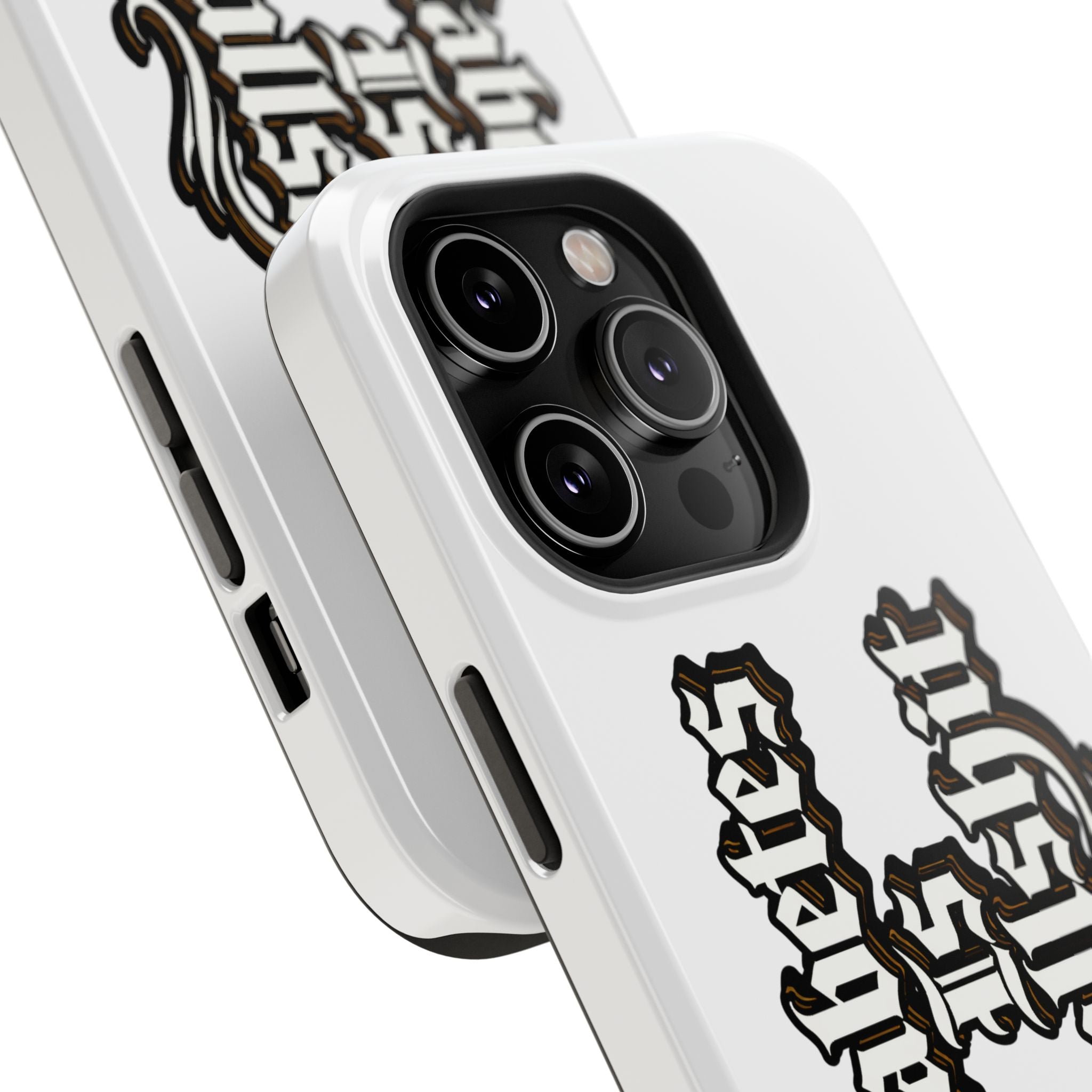 Impact-Resistant Phone Case — Gothic "Protects & Punishes" Design