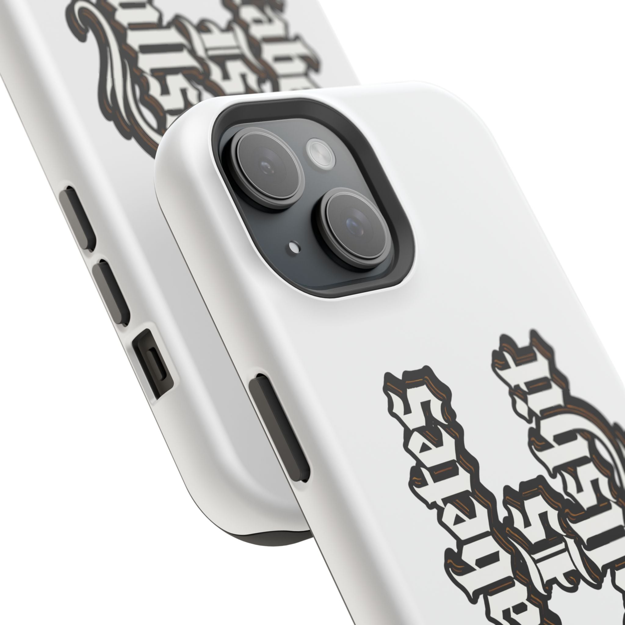 Impact-Resistant Phone Case — Gothic "Protects & Punishes" Design