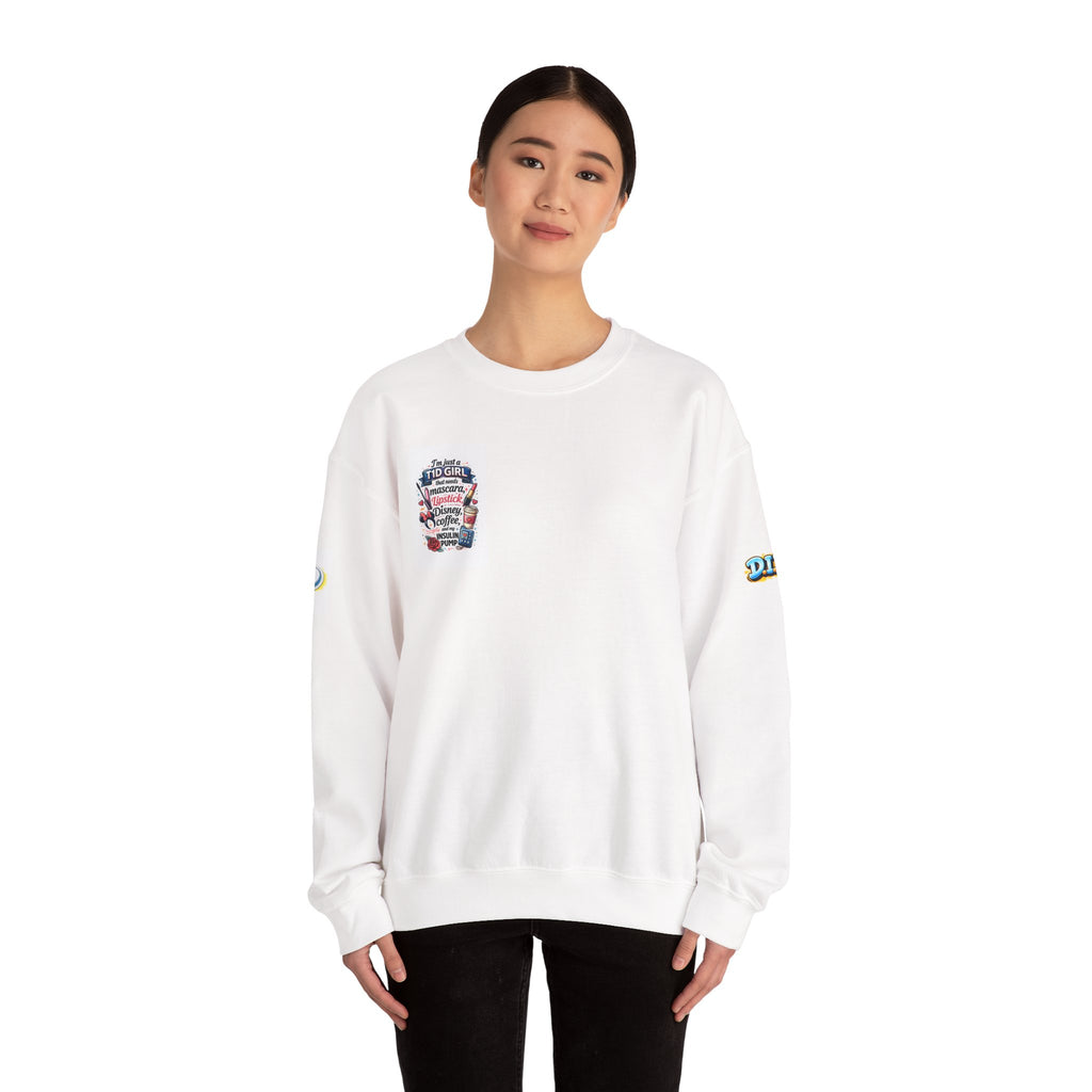 Everything a Girl Needs Sweatshirt — Mascara, Lipstick, Disney & Coffee Crewneck