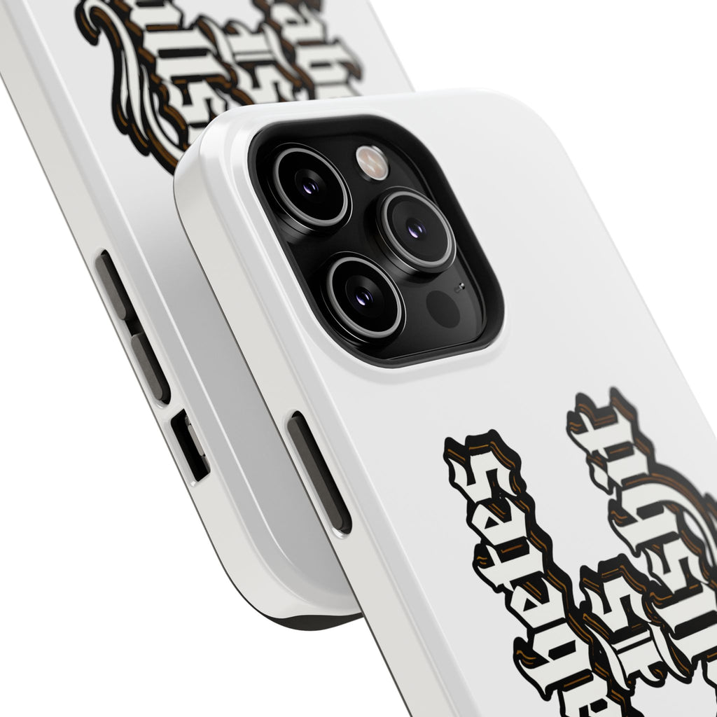 Impact-Resistant Phone Case — Gothic "Protects & Punishes" Design