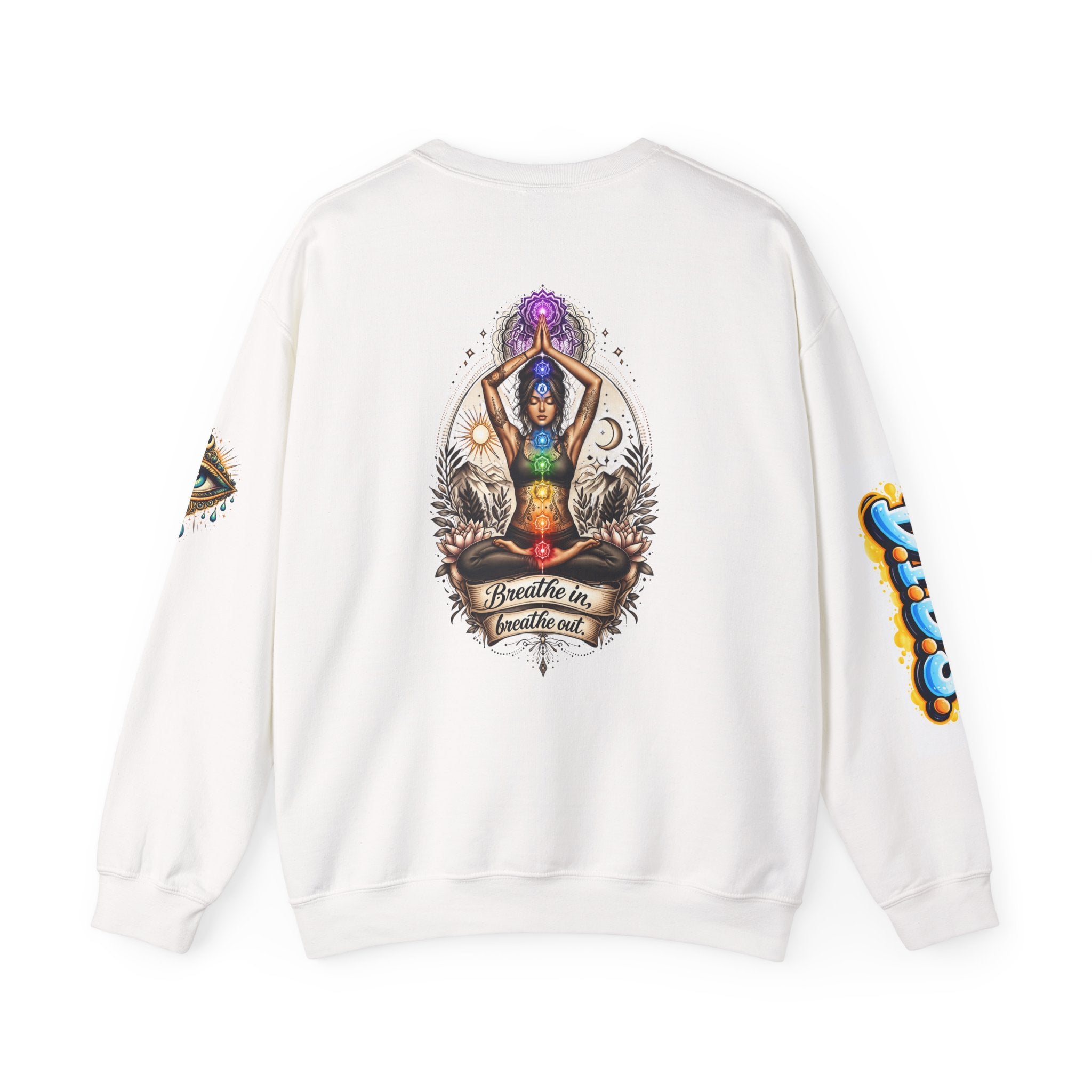 Yoga Chakra "Breath In Breath Out" Sweatshirt — T1D Mental Health Support