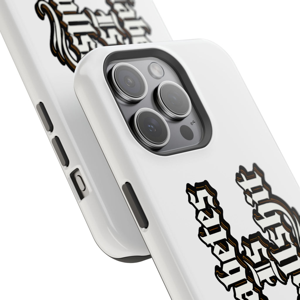 Impact-Resistant Phone Case — Gothic "Protects & Punishes" Design