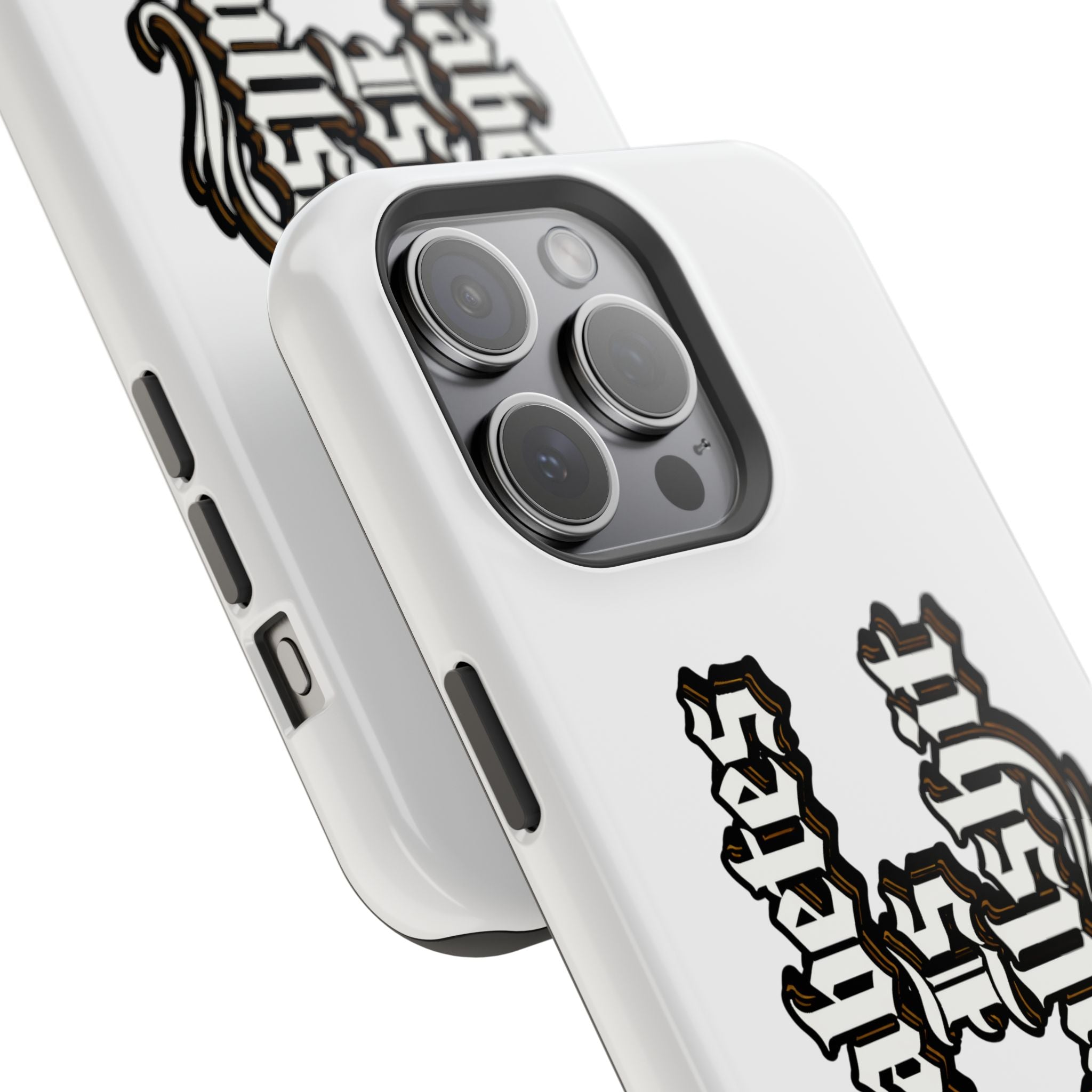 Impact-Resistant Phone Case — Gothic "Protects & Punishes" Design