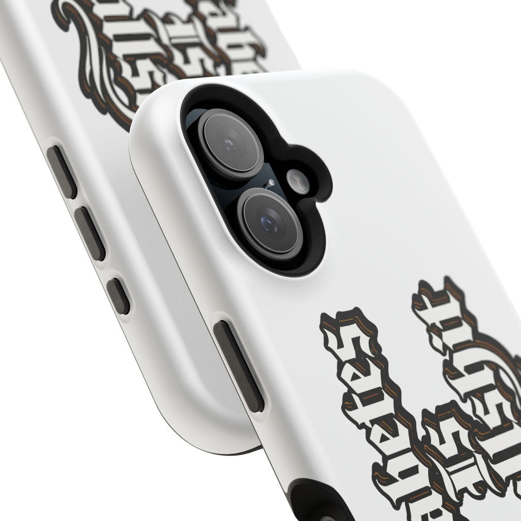 Impact-Resistant Phone Case — Gothic "Protects & Punishes" Design