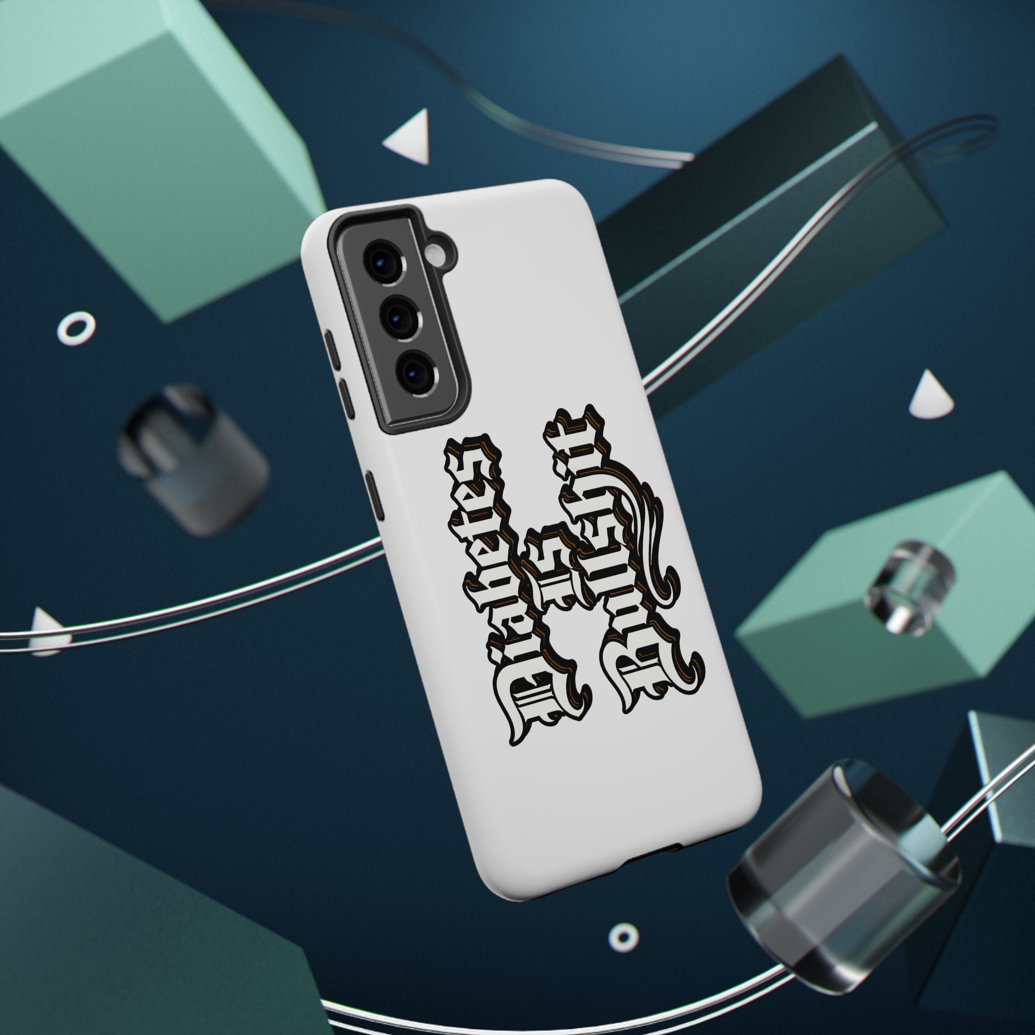 Impact-Resistant Phone Case — Gothic "Protects & Punishes" Design
