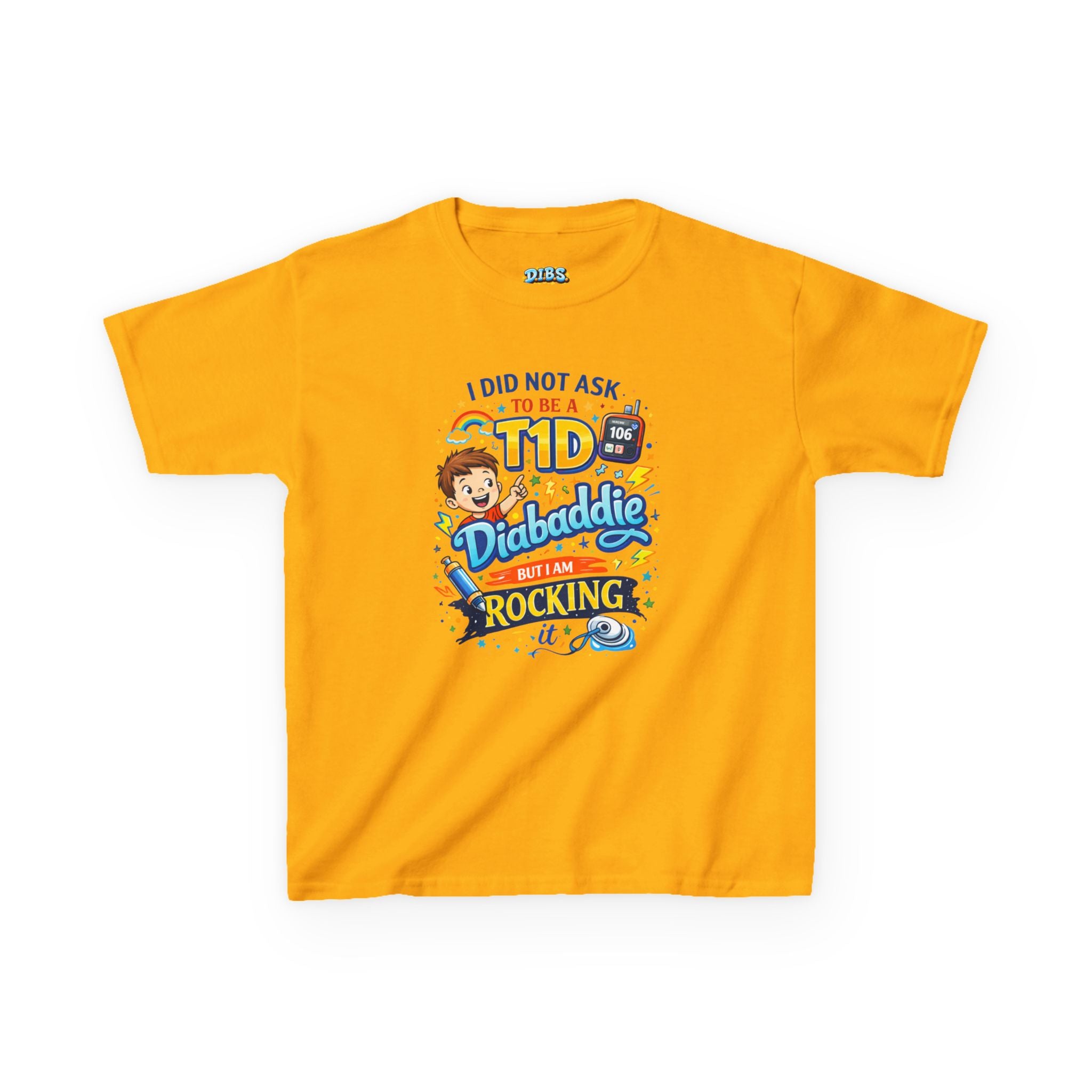 Kids 'I Didn't Ask to Be a Diabaddie' Tee — Funny Type 1 Diabetes Awareness Shirt