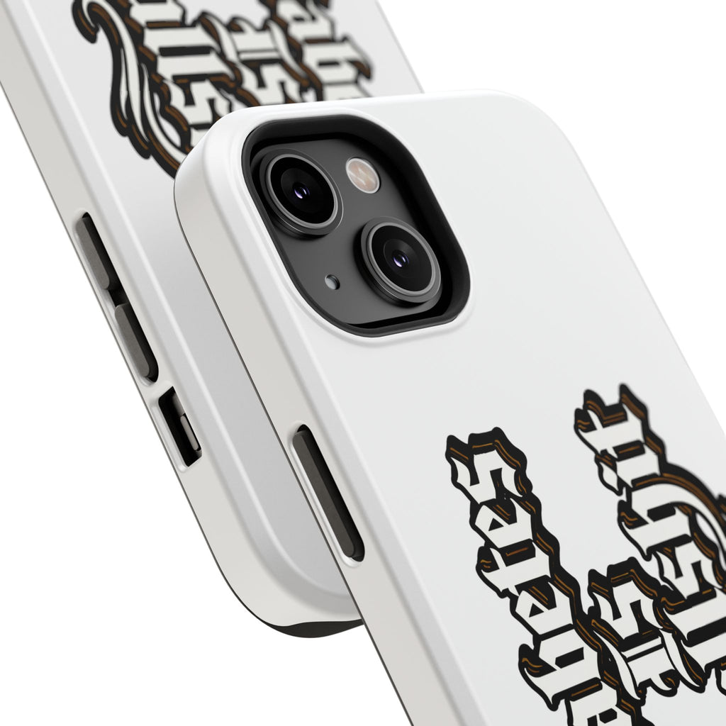 Impact-Resistant Phone Case — Gothic "Protects & Punishes" Design