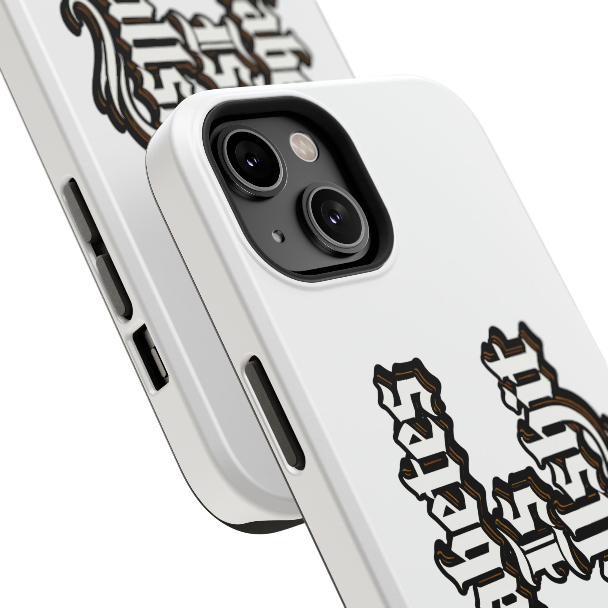Impact-Resistant Phone Case — Gothic "Protects & Punishes" Design