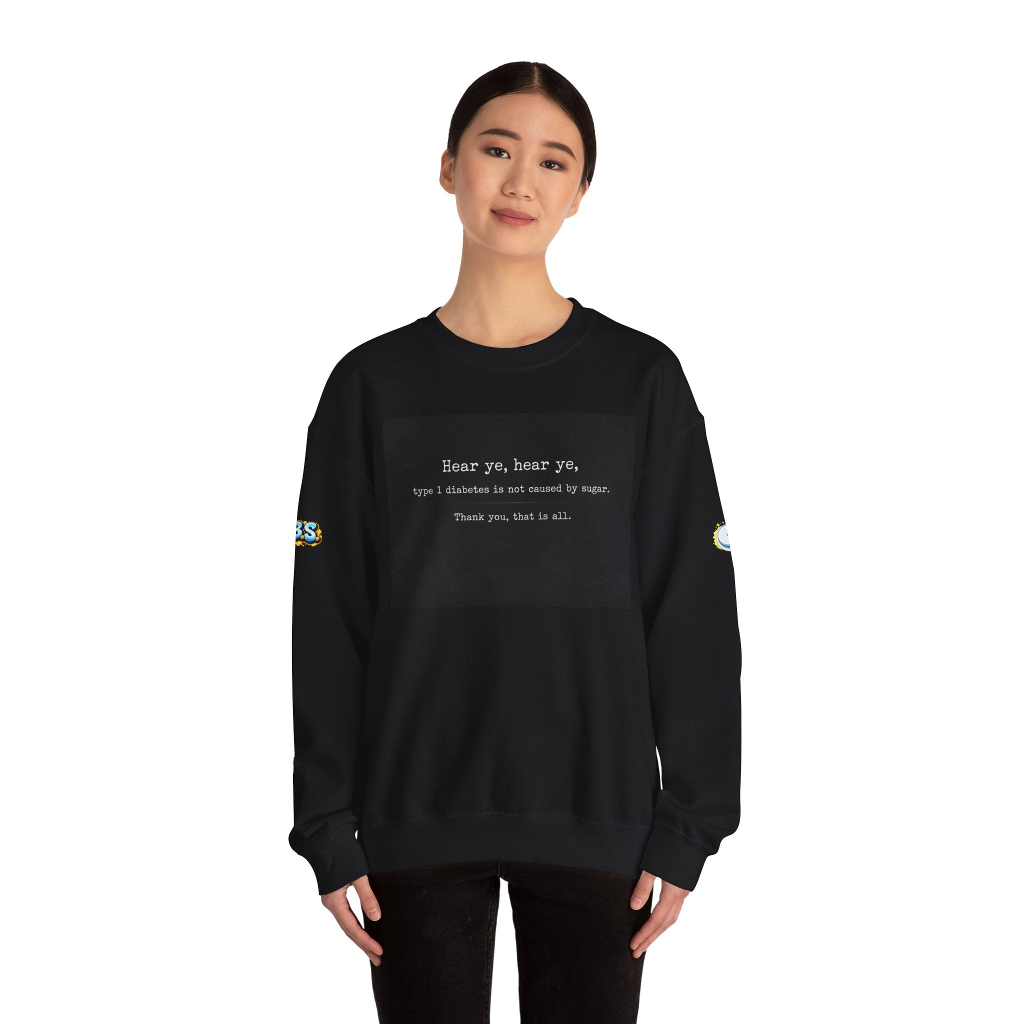 T1D announcement Crewneck Sweatshirt — Type 1 Diabetes Awareness Pullover