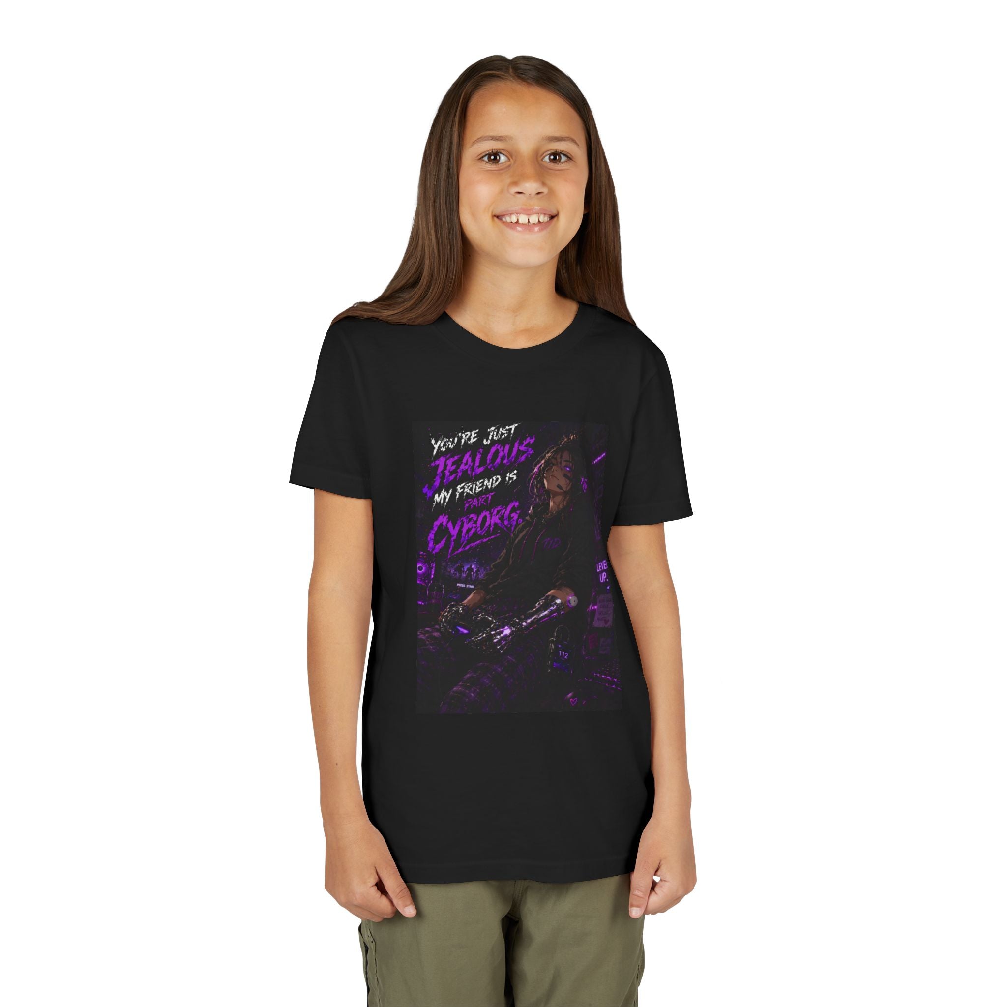 Girls "You're Jealous My Friend Is Part Cyborg" T1D Support Tee