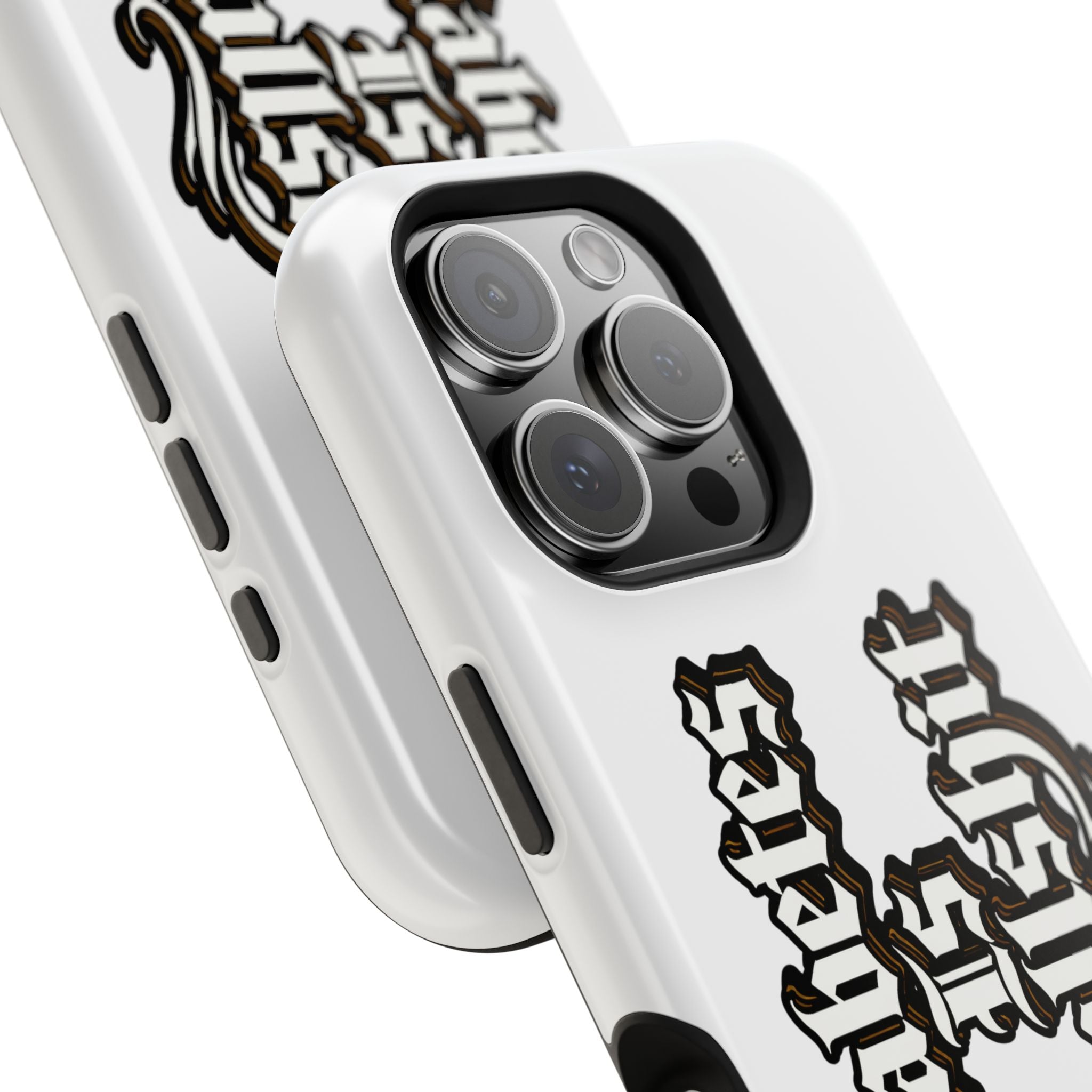 Impact-Resistant Phone Case — Gothic "Protects & Punishes" Design