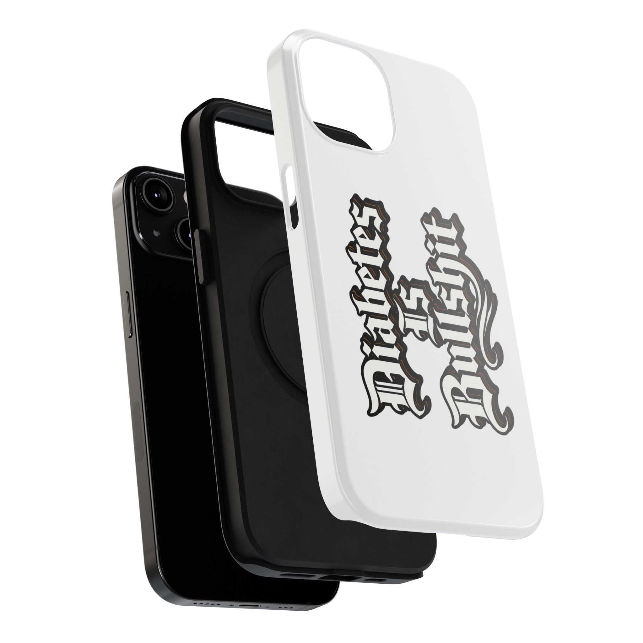Impact-Resistant Phone Case — Gothic "Protects & Punishes" Design