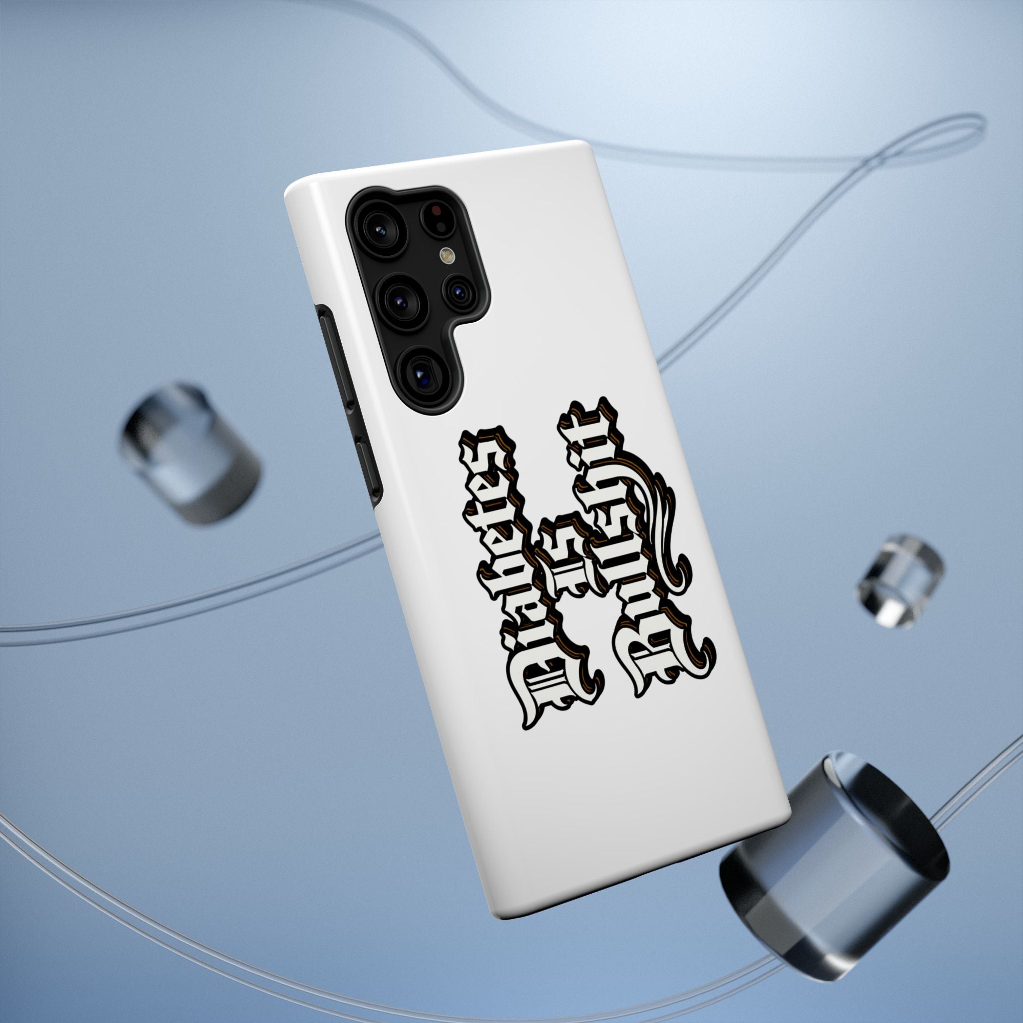 Impact-Resistant Phone Case — Gothic "Protects & Punishes" Design