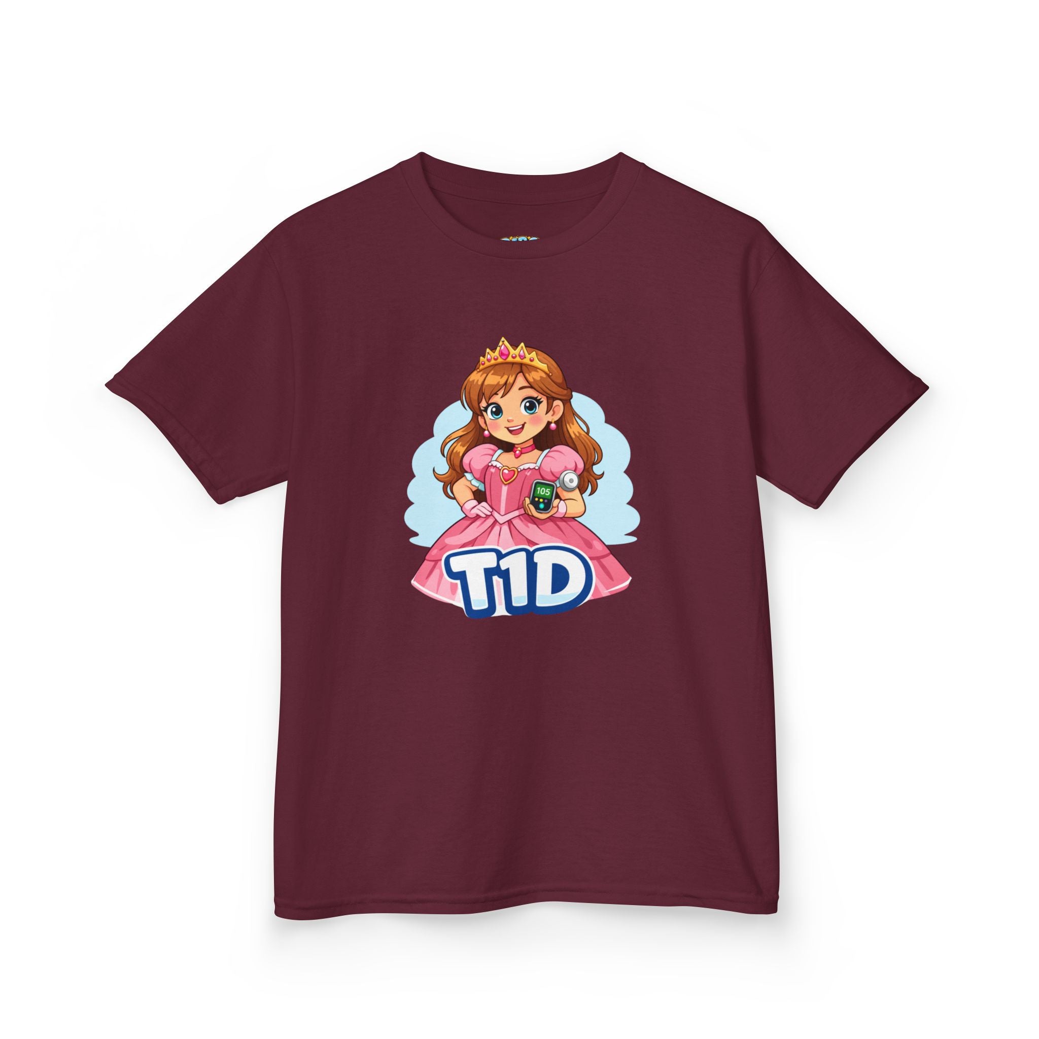 Kids Princess Tee — Cute Dress with Diabetes Monitor & Insulin Pump Purse