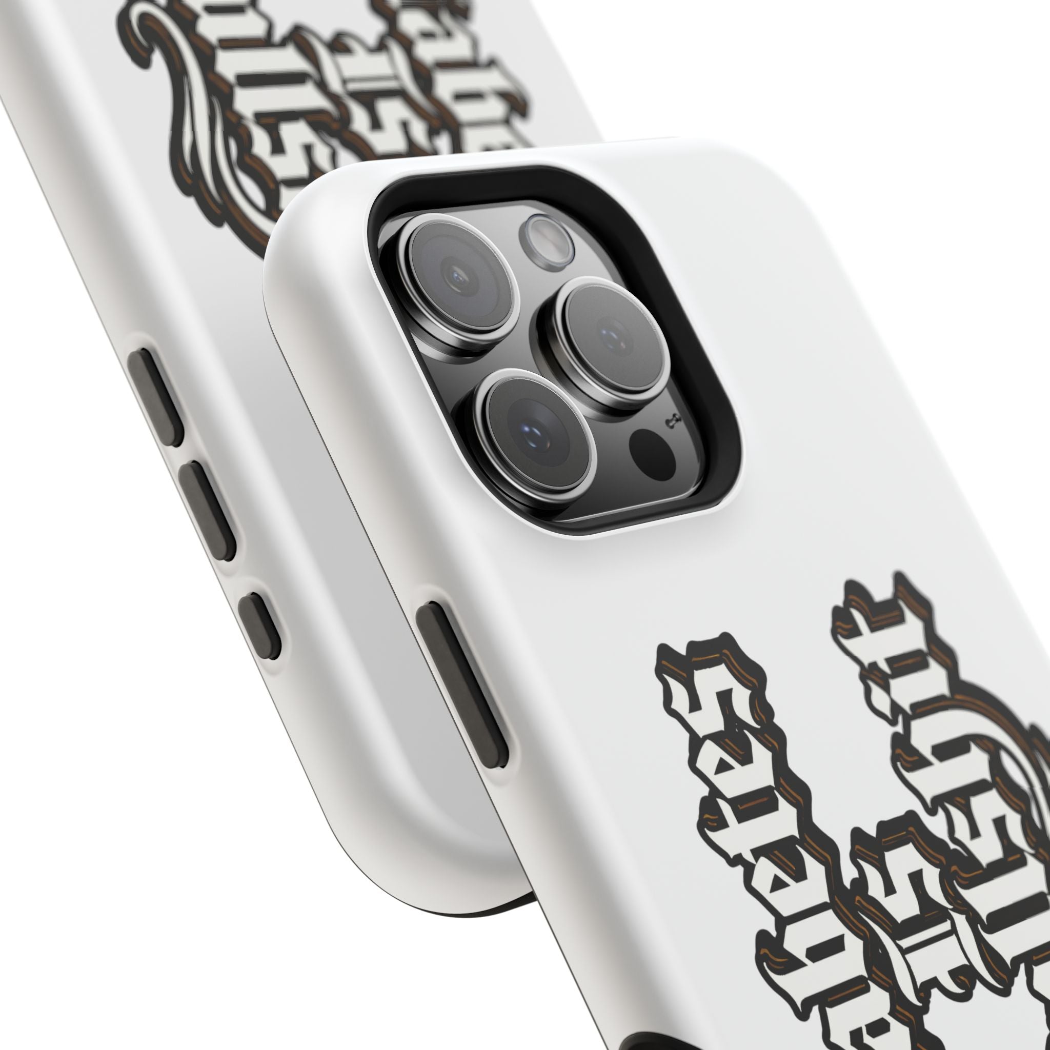 Impact-Resistant Phone Case — Gothic "Protects & Punishes" Design