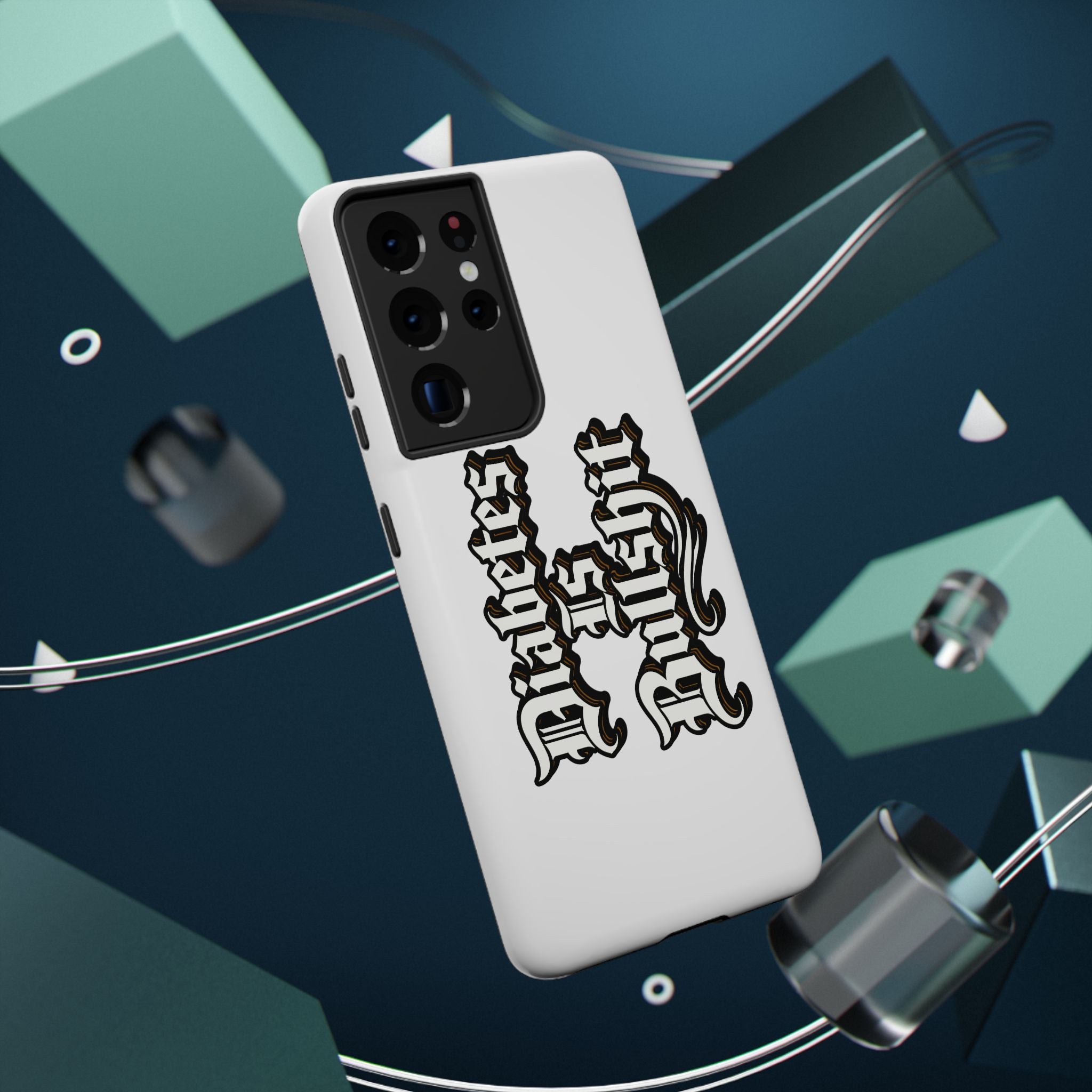 Impact-Resistant Phone Case — Gothic "Protects & Punishes" Design