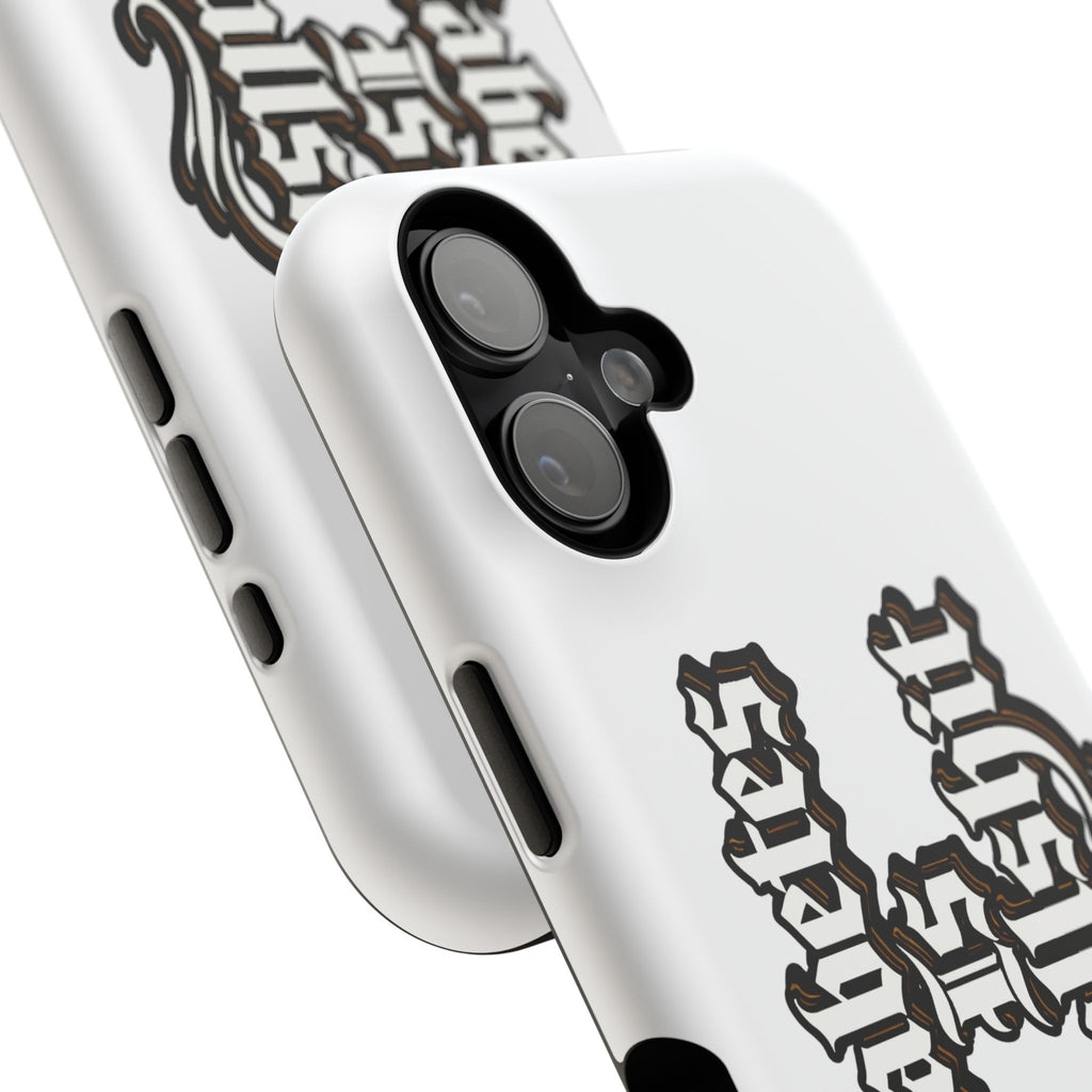 Impact-Resistant Phone Case — Gothic "Protects & Punishes" Design