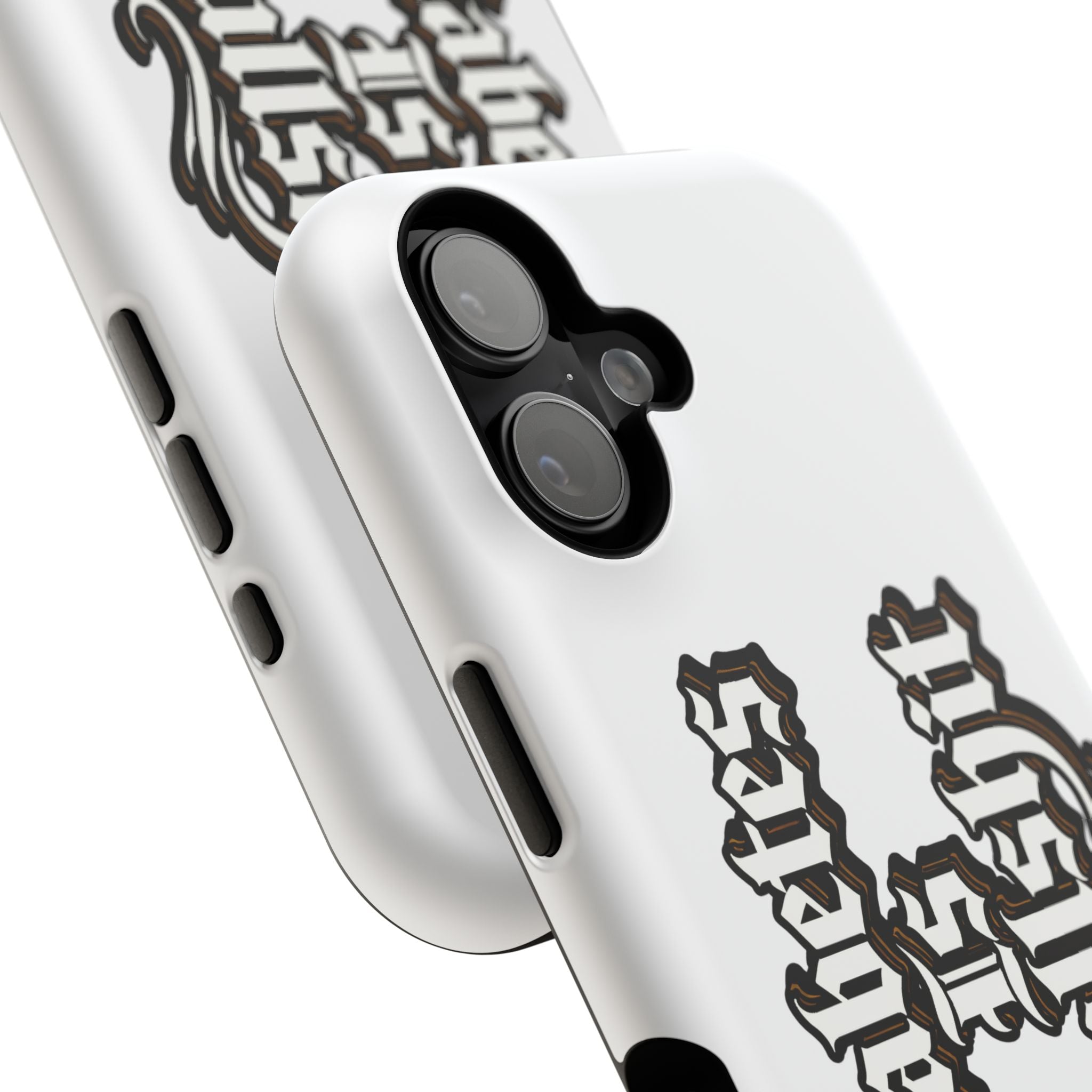 Impact-Resistant Phone Case — Gothic "Protects & Punishes" Design