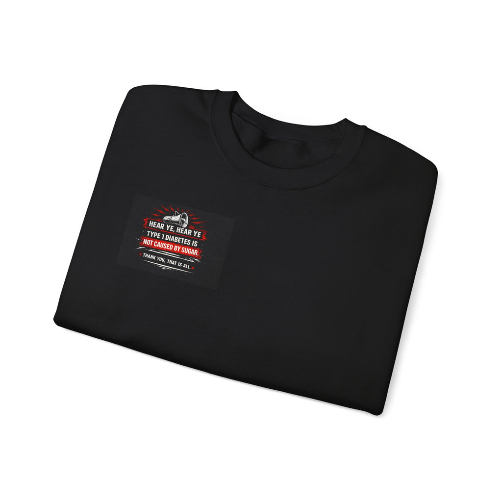 Type 1 Diabetes Announcement Crewneck Sweatshirt — Funny T1D Reveal