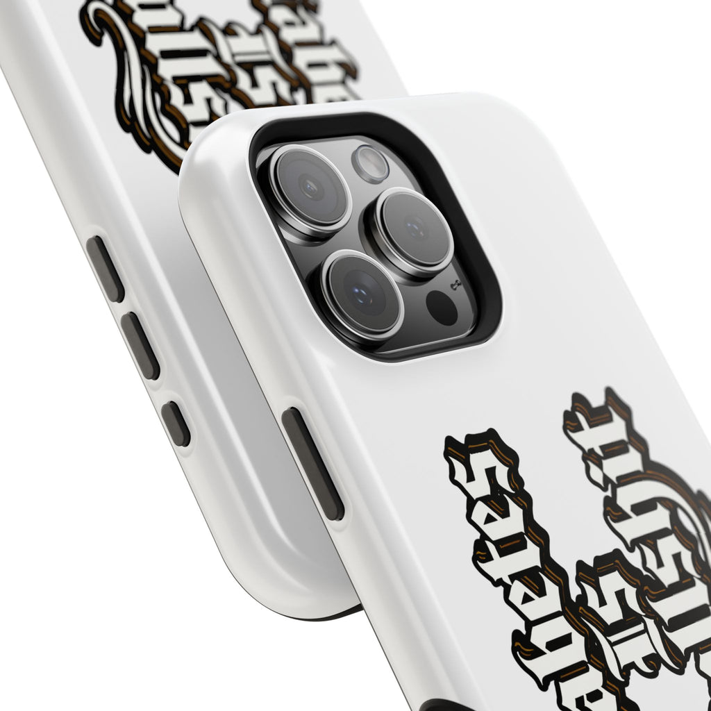 Impact-Resistant Phone Case — Gothic "Protects & Punishes" Design