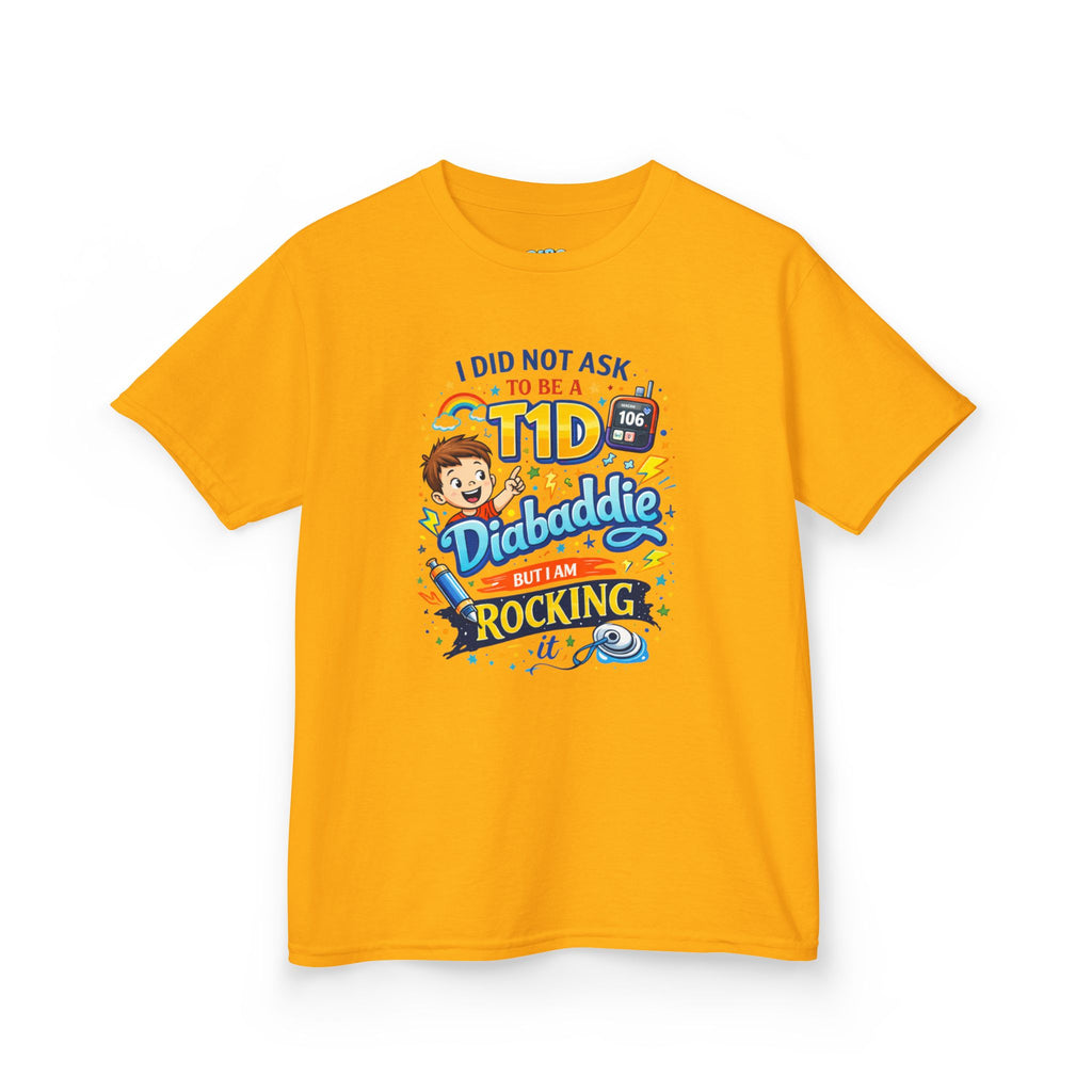 Kids 'I Didn't Ask to Be a Diabaddie' Tee — Funny Type 1 Diabetes Awareness Shirt